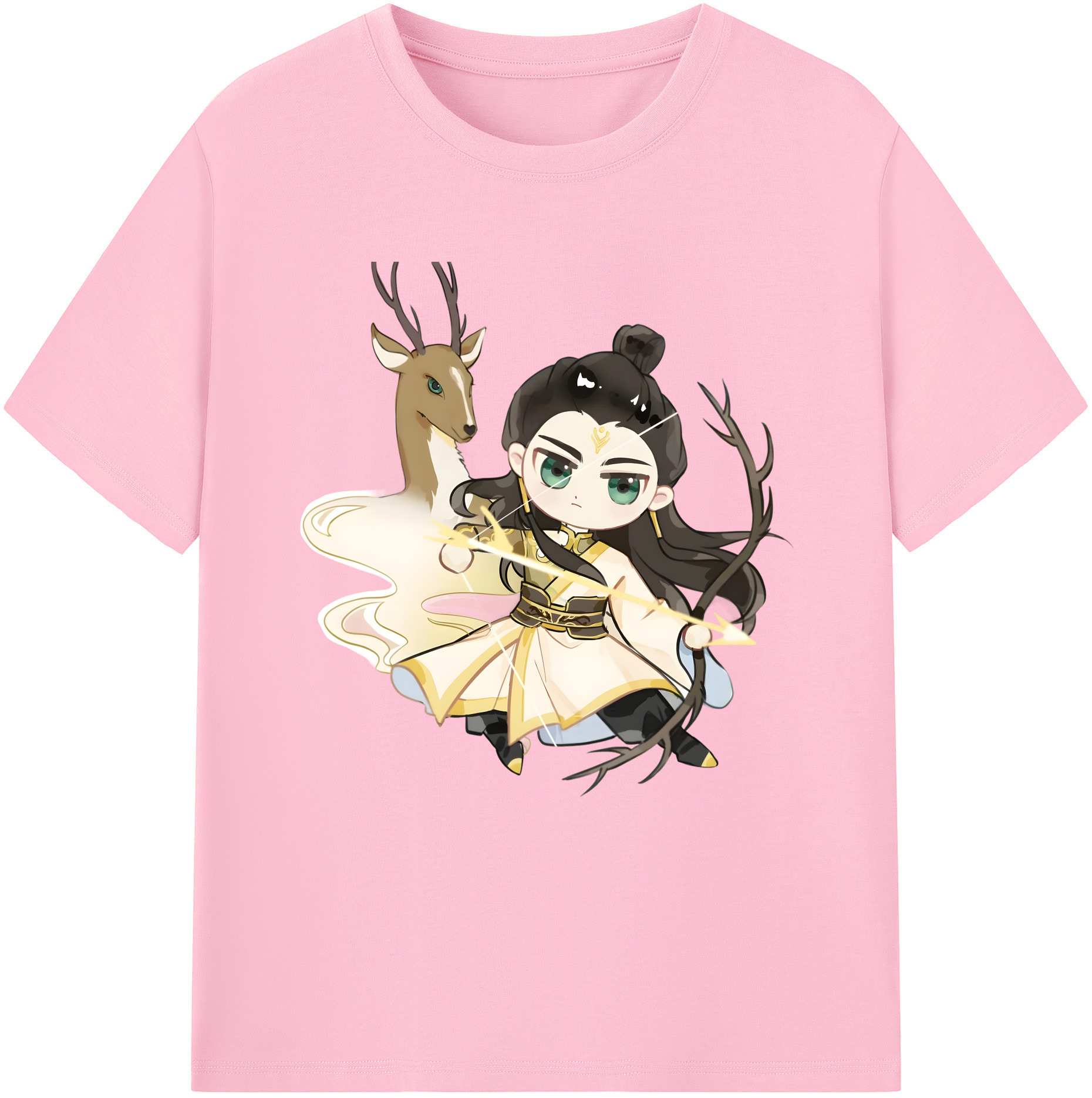 （画像用） Ne Zha 2 ナタ 魔童の大暴れ 綿100％半袖Tシャツ（フロントプリント）