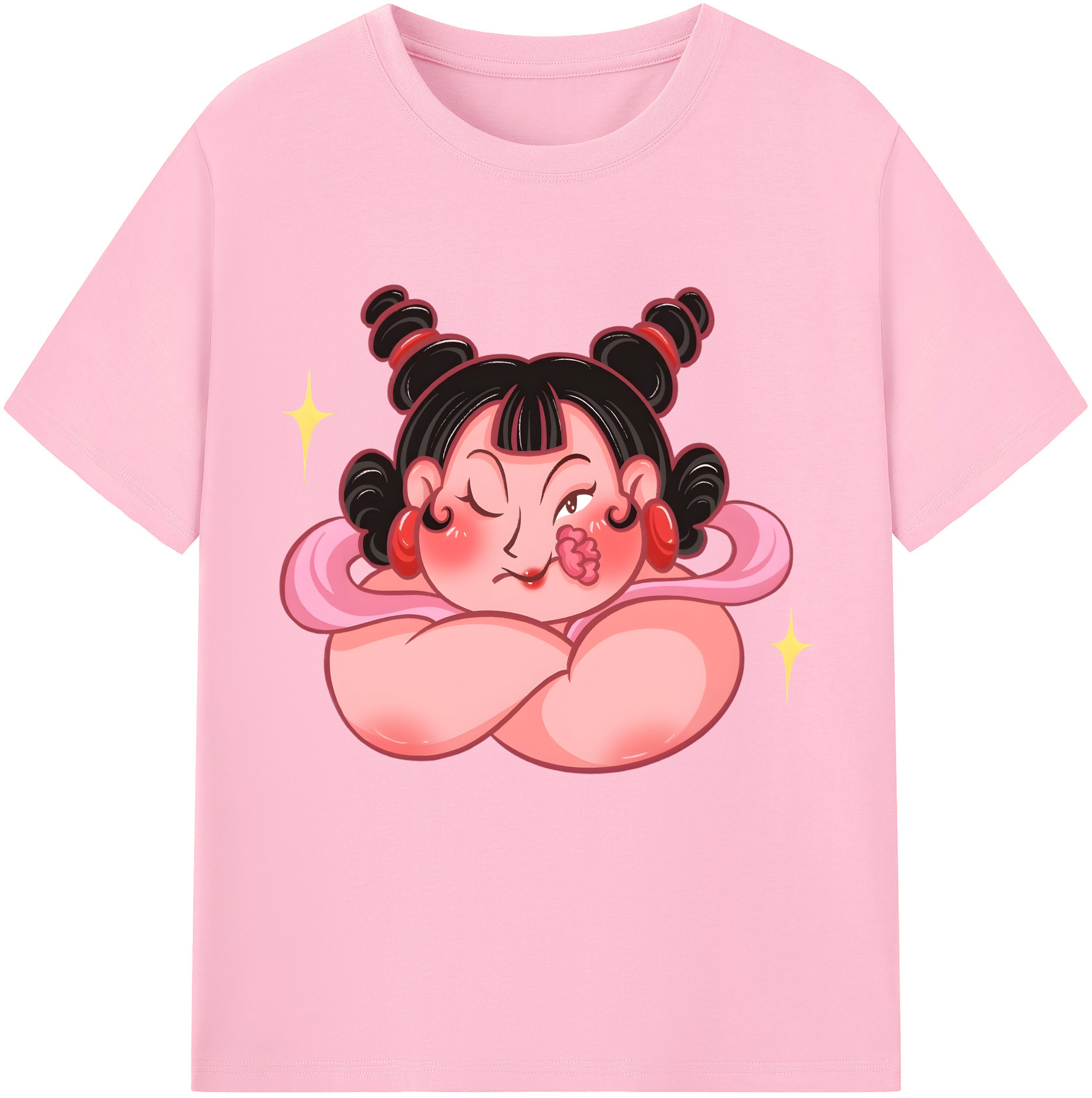 （画像用） Ne Zha 2 ナタ 魔童の大暴れ 綿100％半袖Tシャツ（フロントプリント）