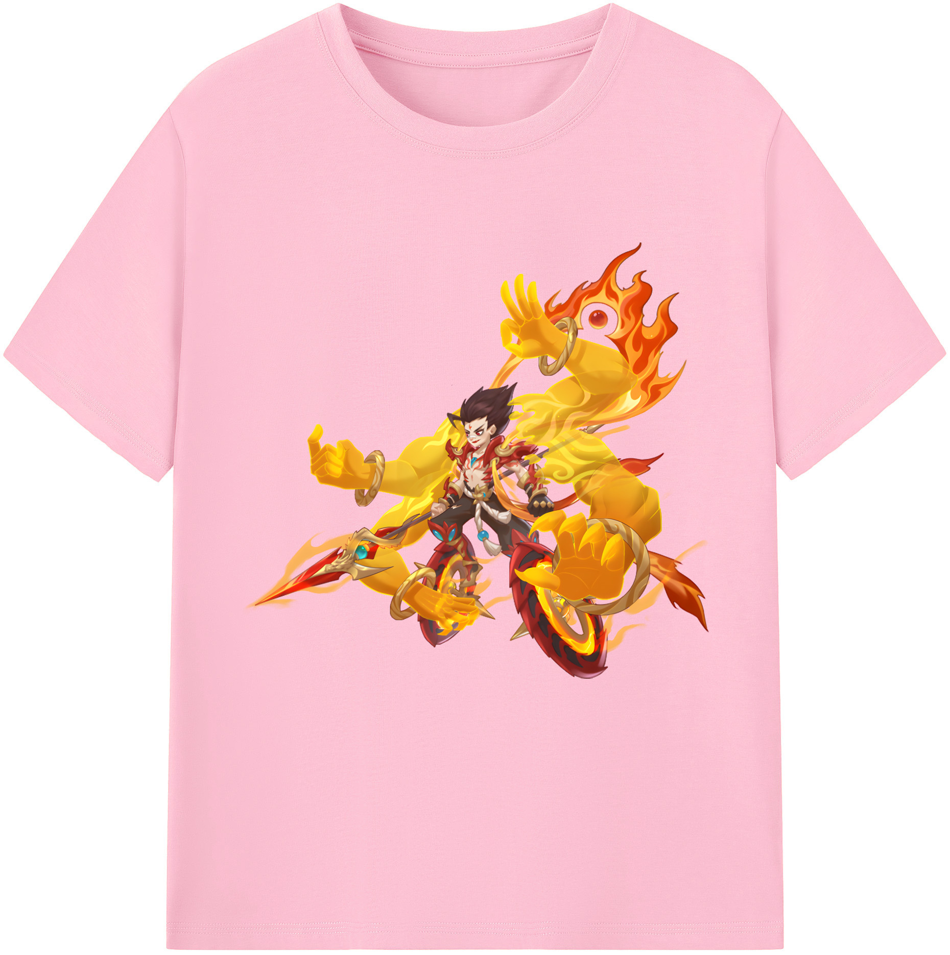 （画像用） Ne Zha 2 ナタ 魔童の大暴れ 綿100％半袖Tシャツ（フロントプリント）