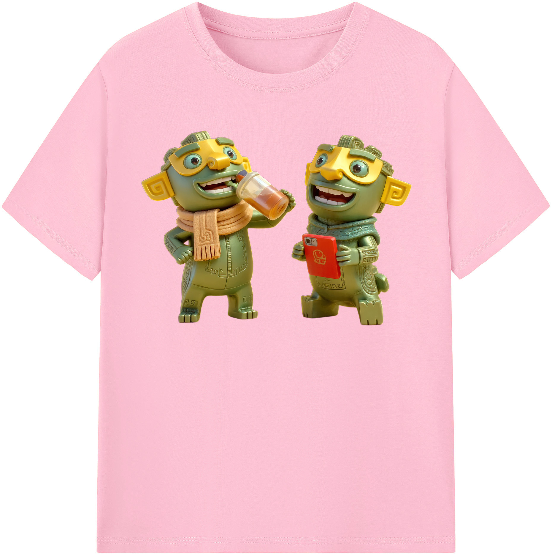 （画像用） Ne Zha 2 ナタ 魔童の大暴れ 綿100％半袖Tシャツ（フロントプリント）