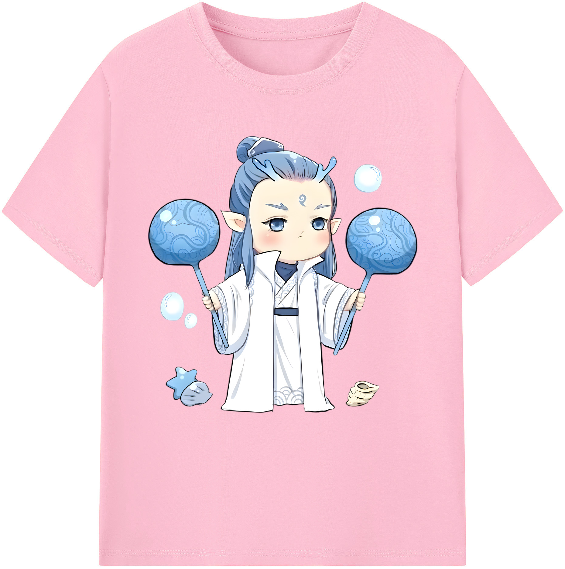 （画像用） Ne Zha 2 ナタ 魔童の大暴れ 綿100％半袖Tシャツ（フロントプリント）
