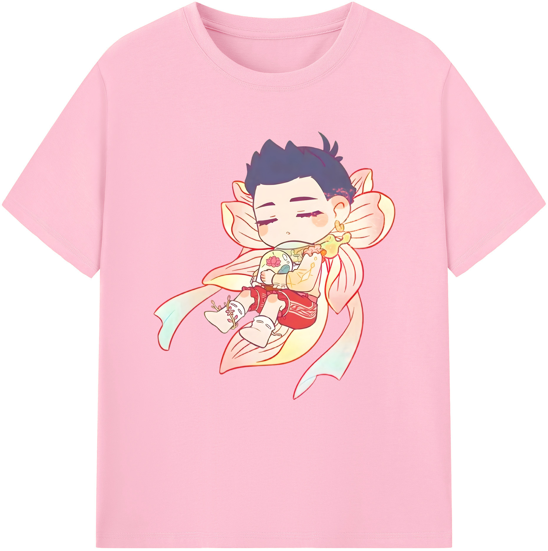 （画像用） Ne Zha 2 ナタ 魔童の大暴れ 綿100％半袖Tシャツ（フロントプリント）