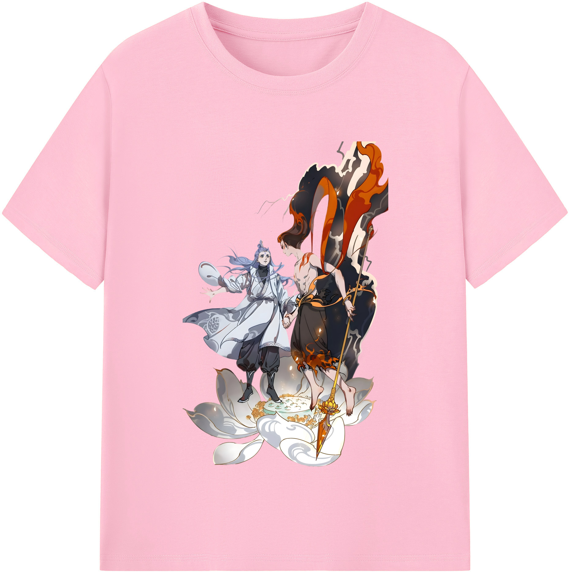 （画像用） Ne Zha 2 ナタ 魔童の大暴れ 綿100％半袖Tシャツ（フロントプリント）