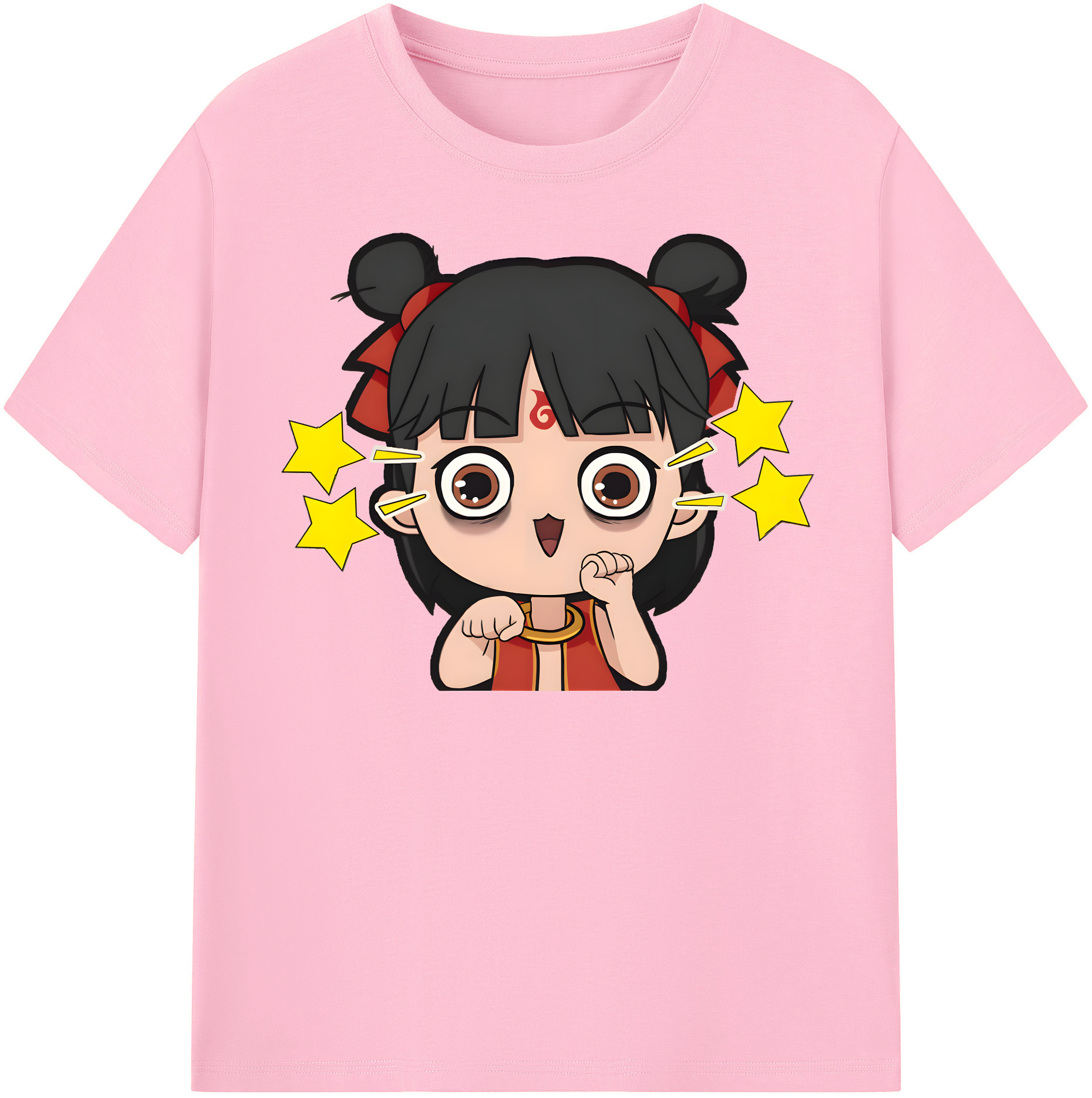 （画像用） Ne Zha 2 ナタ 魔童の大暴れ 綿100％半袖Tシャツ（フロントプリント）