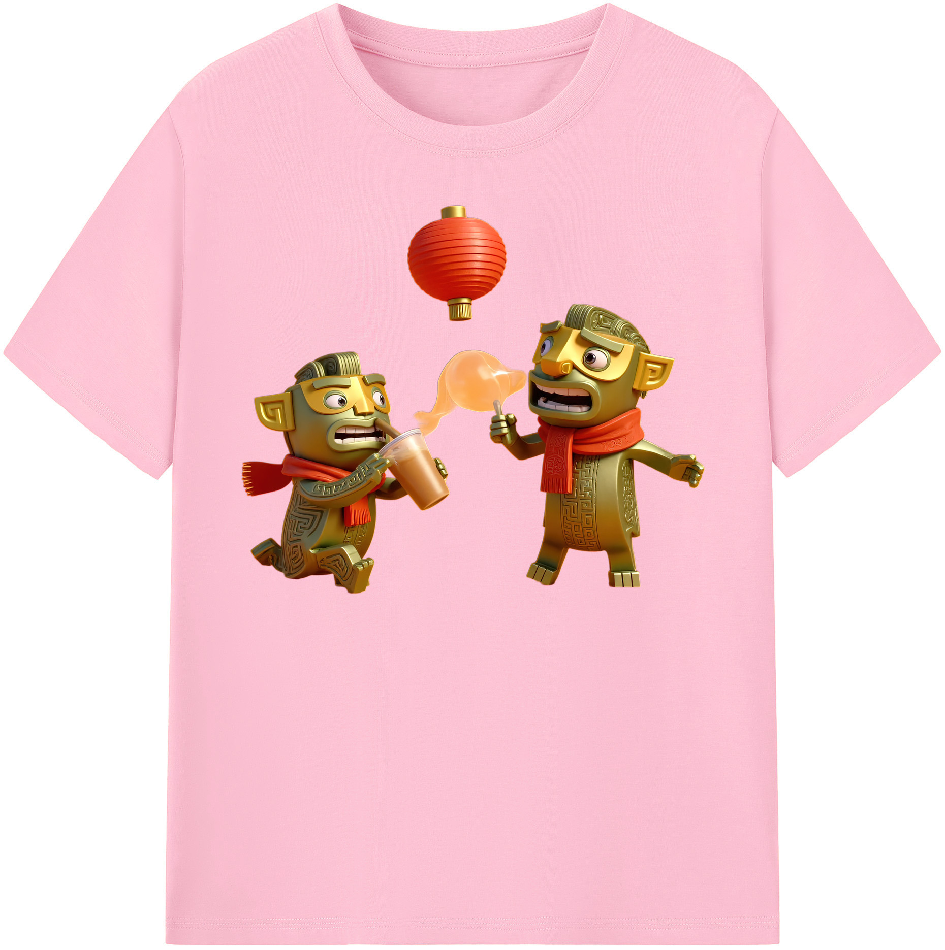 （画像用） Ne Zha 2 ナタ 魔童の大暴れ 綿100％半袖Tシャツ（フロントプリント）