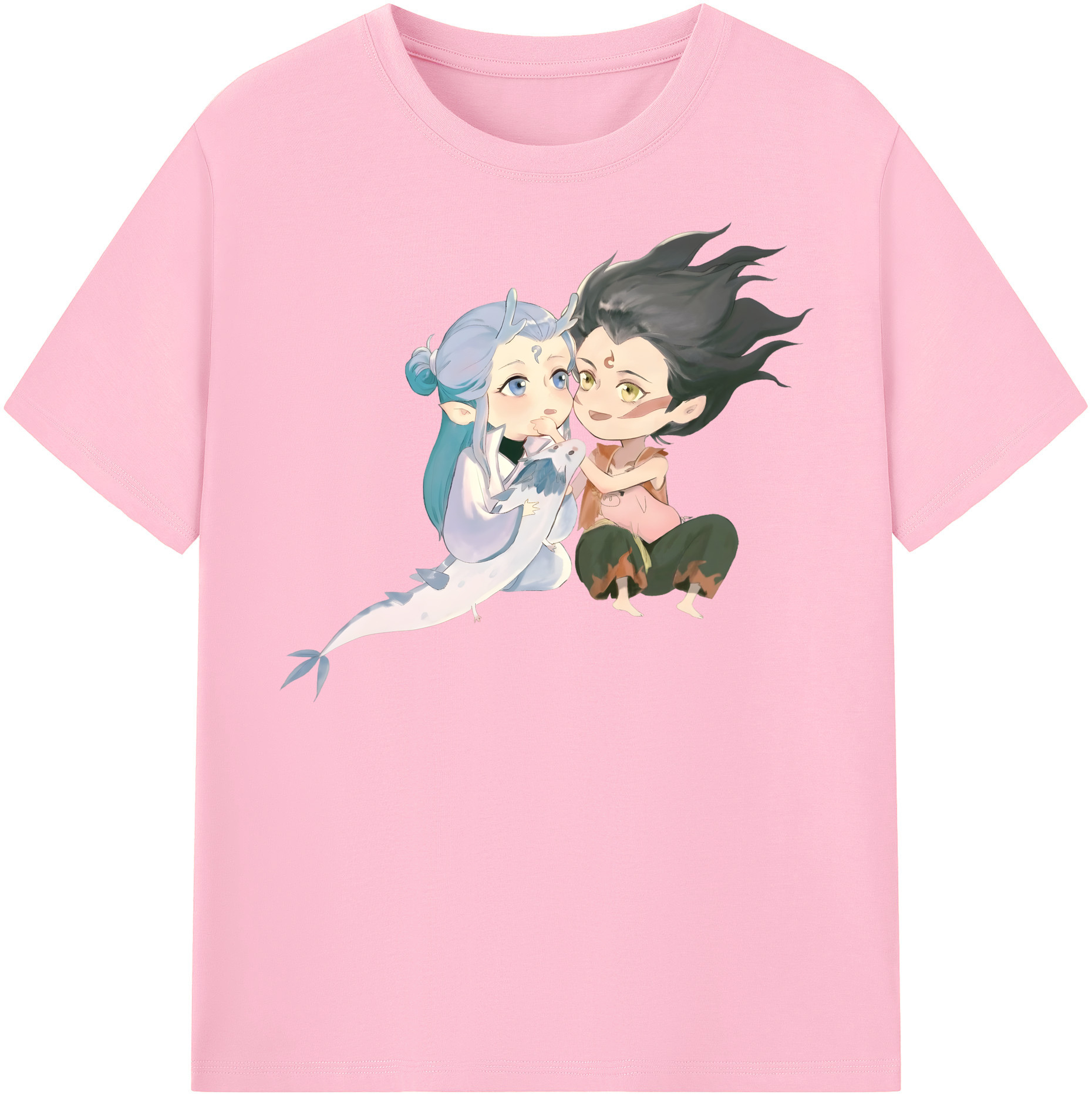 （画像用） Ne Zha 2 ナタ 魔童の大暴れ 綿100％半袖Tシャツ（フロントプリント）