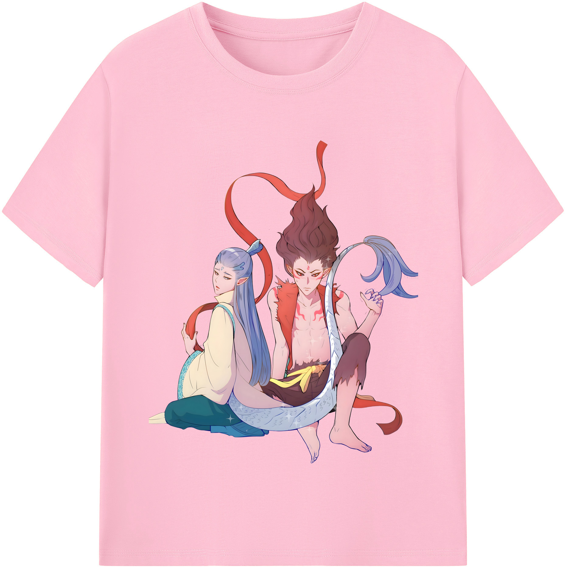 （画像用） Ne Zha 2 ナタ 魔童の大暴れ 綿100％半袖Tシャツ（フロントプリント）
