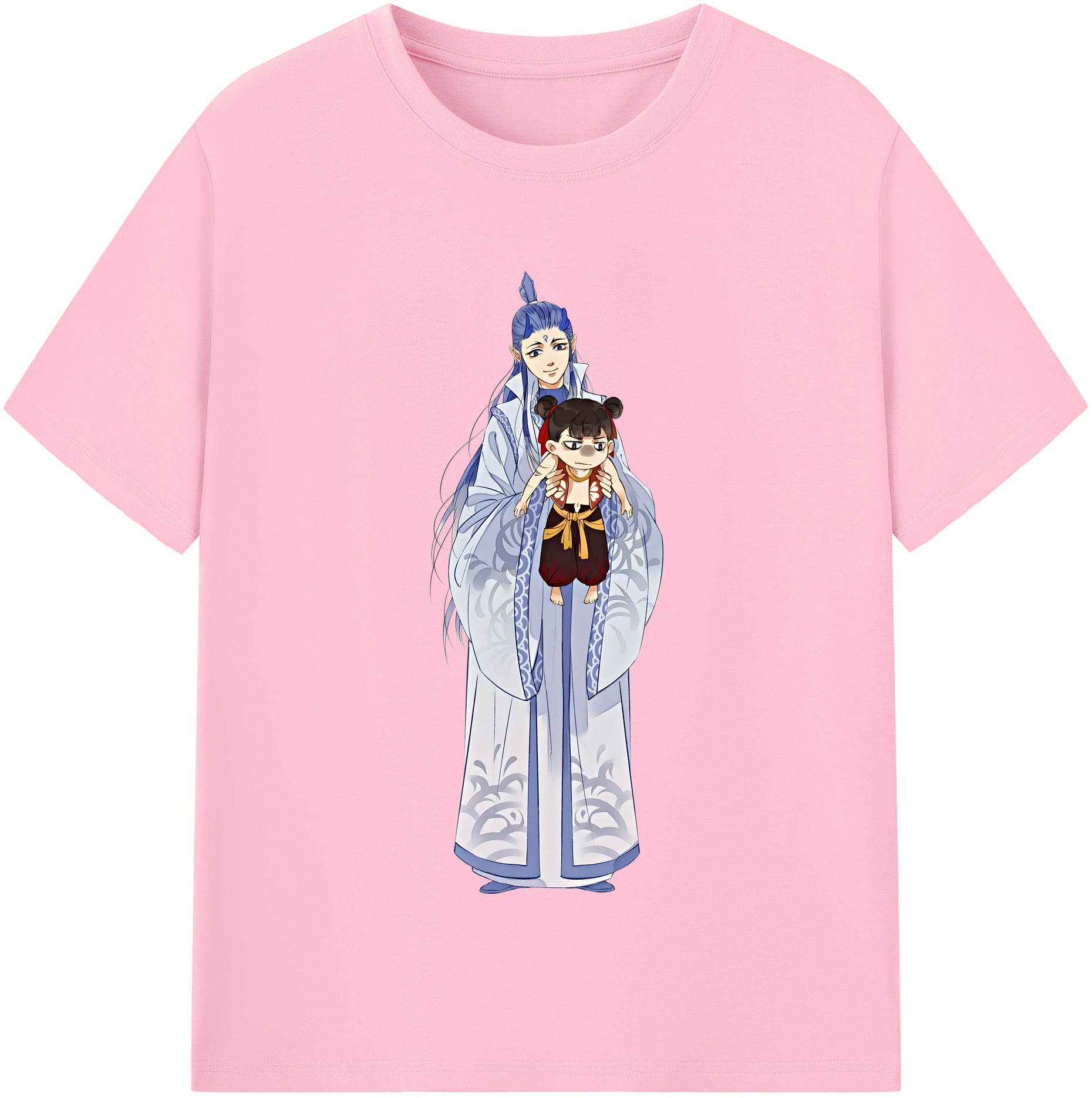 （画像用） Ne Zha 2 ナタ 魔童の大暴れ 綿100％半袖Tシャツ（フロントプリント）