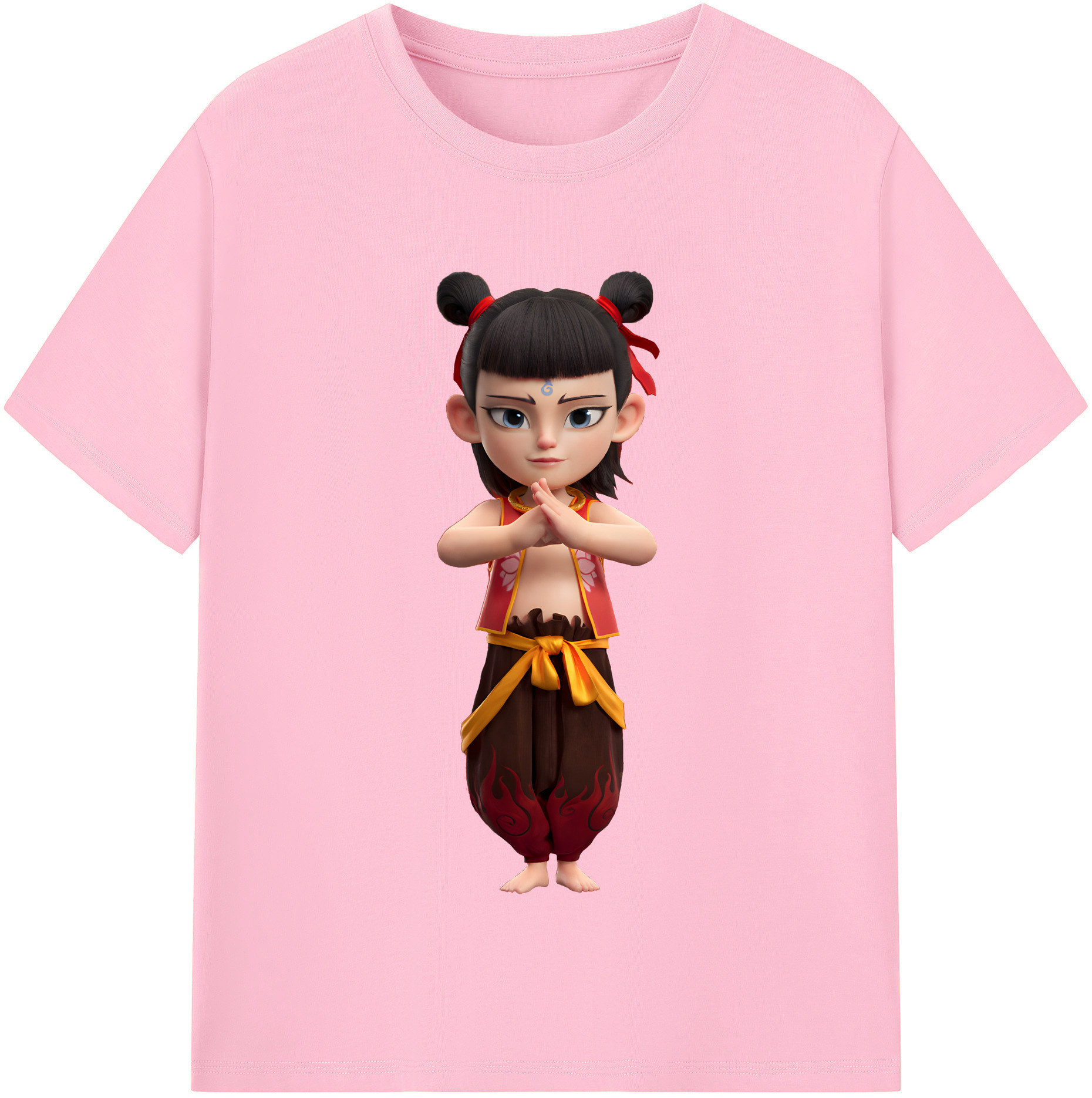 （画像用） Ne Zha 2 ナタ 魔童の大暴れ 綿100％半袖Tシャツ（フロントプリント）