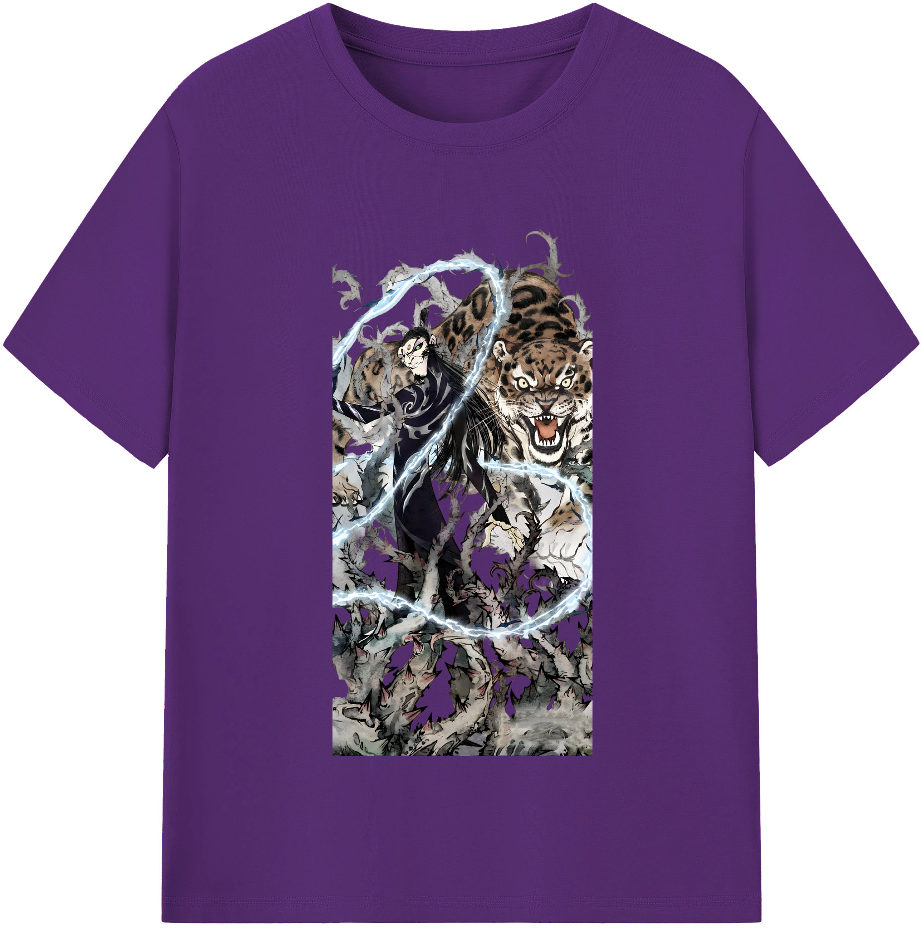 （画像用） Ne Zha 2 ナタ 魔童の大暴れ 綿100％半袖Tシャツ（フロントプリント）