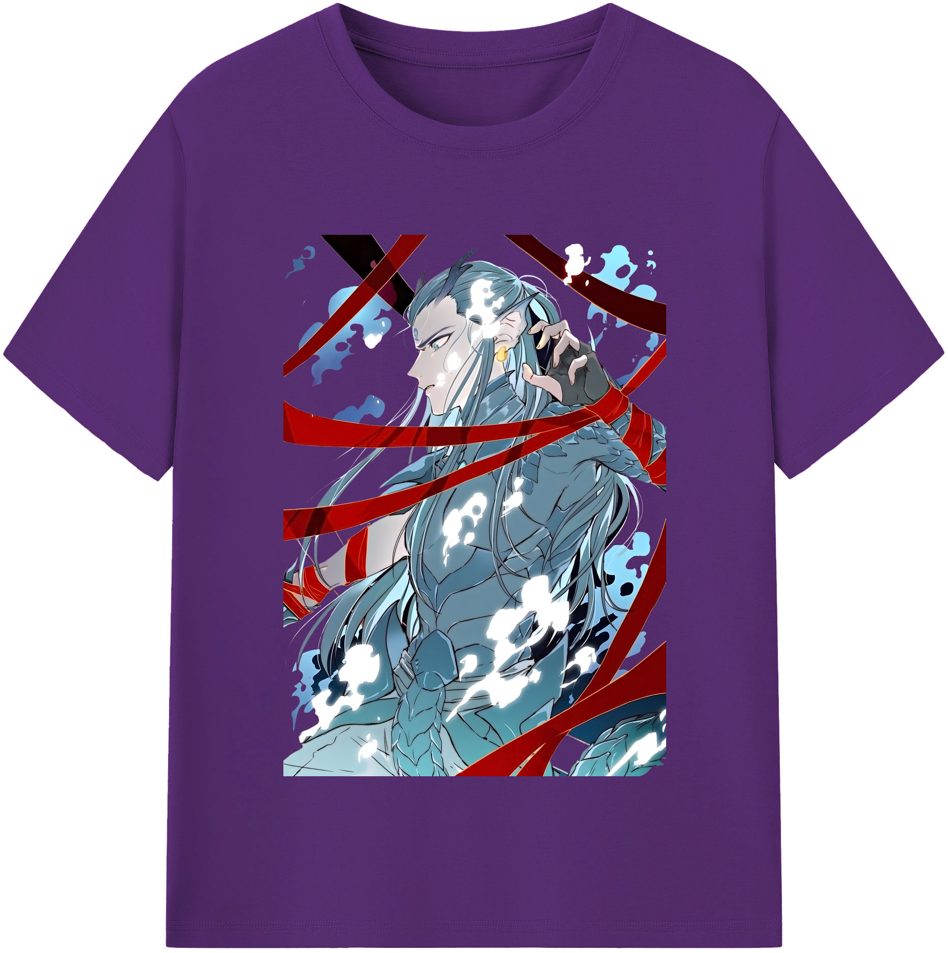 （画像用） Ne Zha 2 ナタ 魔童の大暴れ 綿100％半袖Tシャツ（フロントプリント）