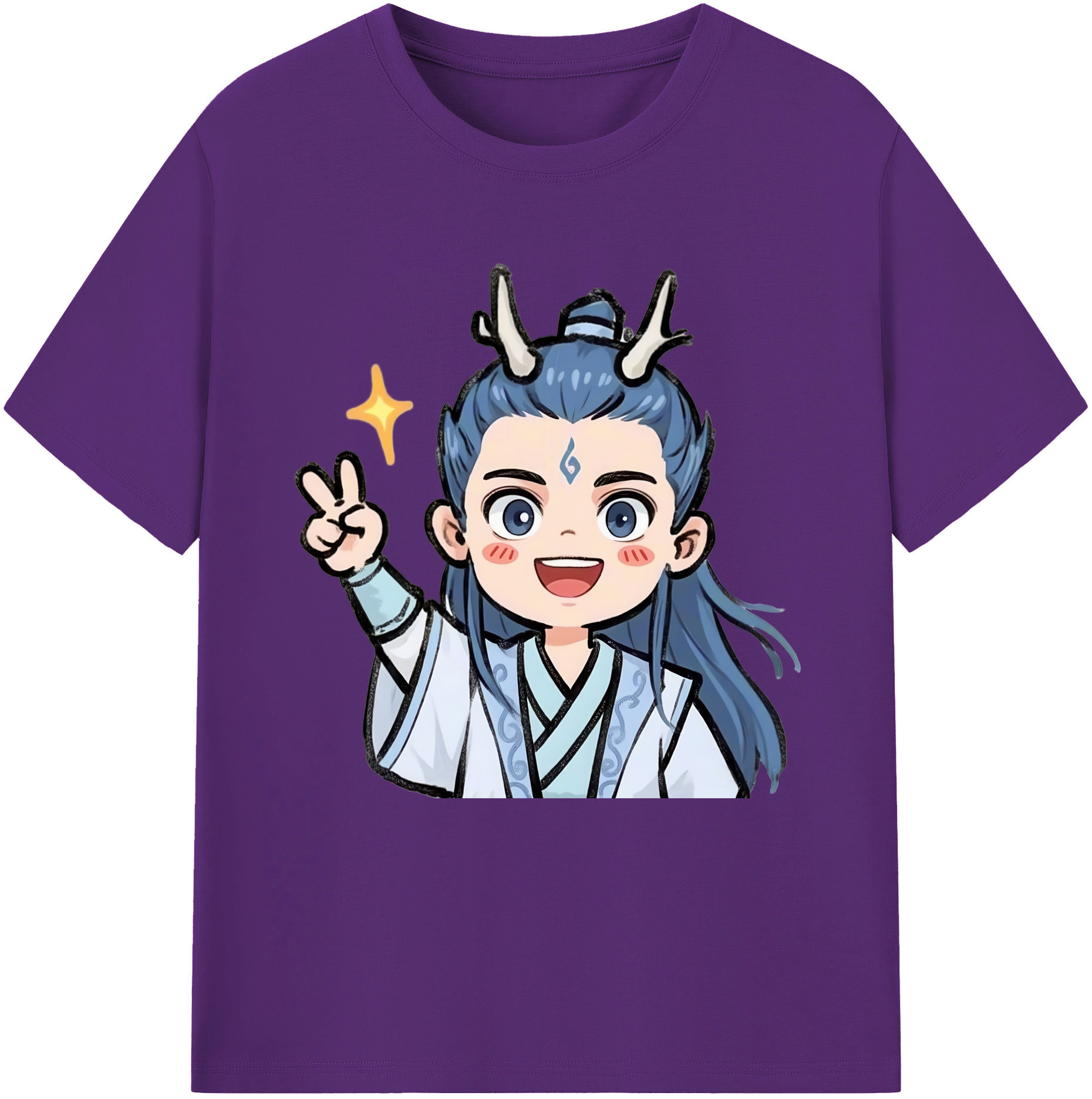 （画像用） Ne Zha 2 ナタ 魔童の大暴れ 綿100％半袖Tシャツ（フロントプリント）