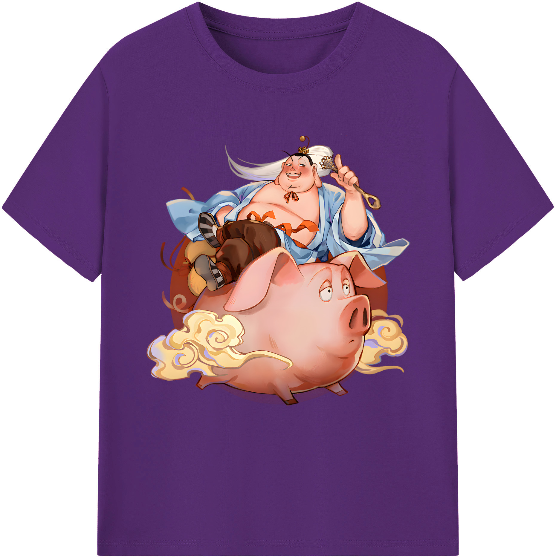 （画像用） Ne Zha 2 ナタ 魔童の大暴れ 綿100％半袖Tシャツ（フロントプリント）