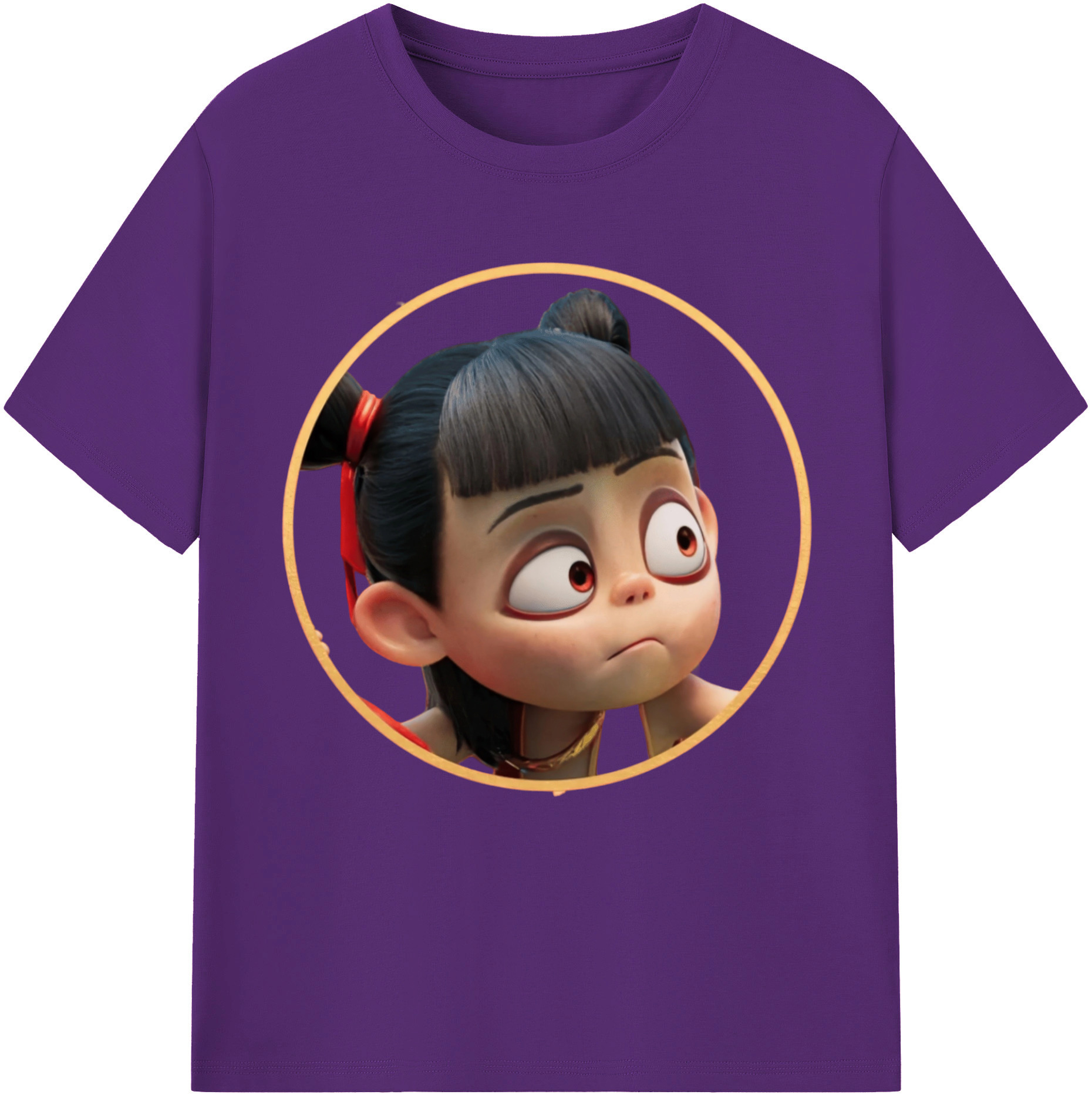 （画像用） Ne Zha 2 ナタ 魔童の大暴れ 綿100％半袖Tシャツ（フロントプリント）
