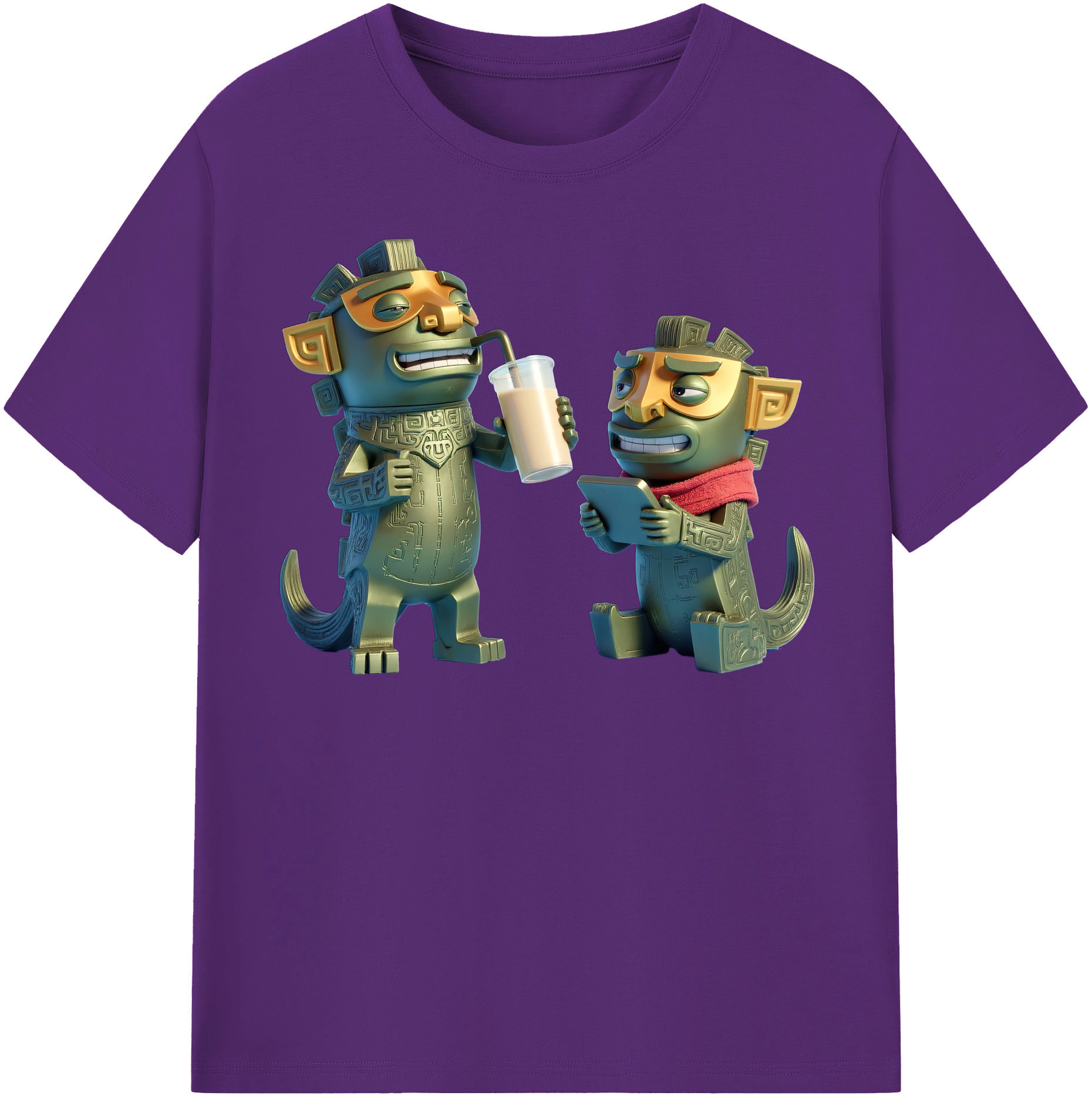 （画像用） Ne Zha 2 ナタ 魔童の大暴れ 綿100％半袖Tシャツ（フロントプリント）