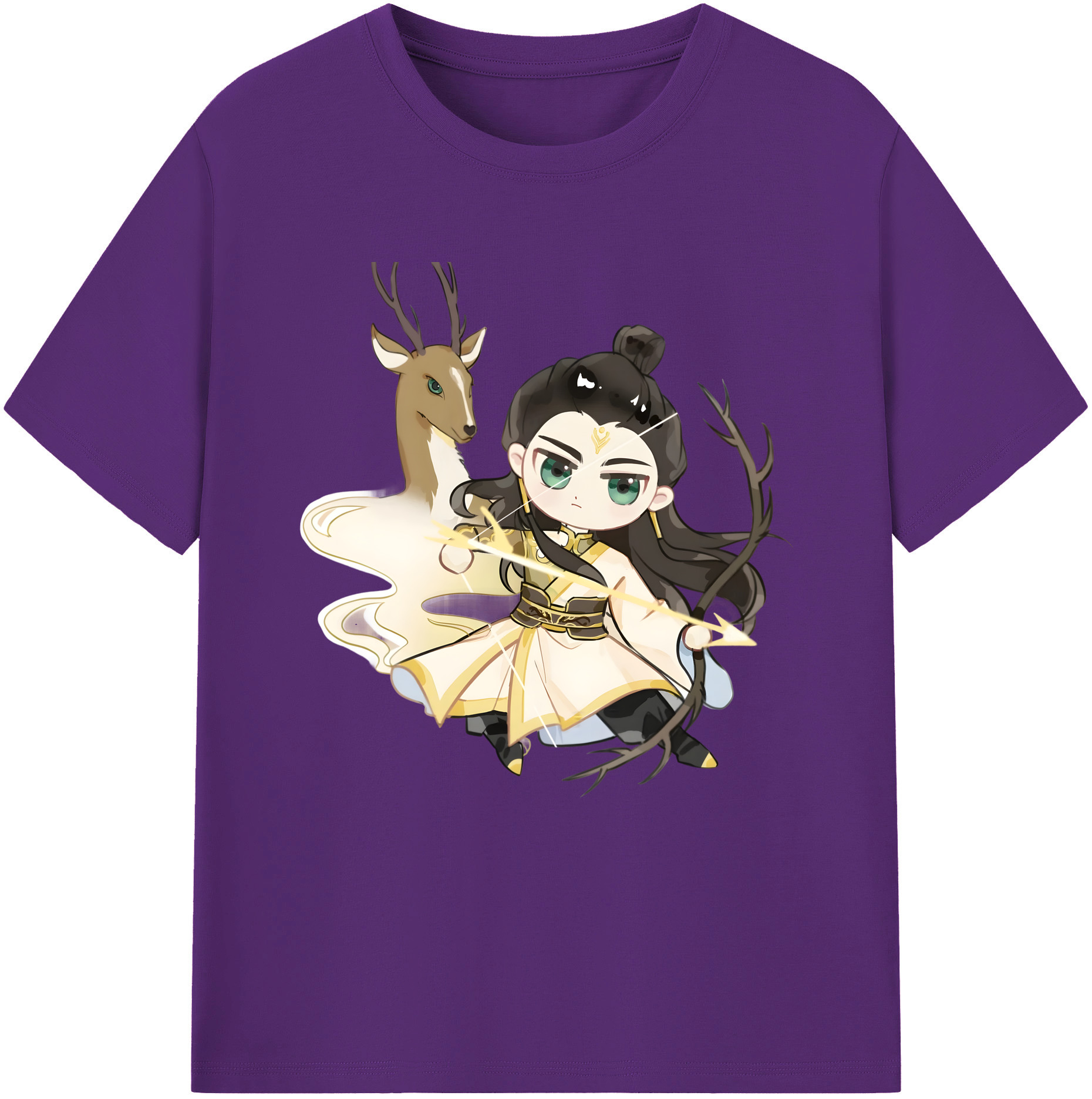 （画像用） Ne Zha 2 ナタ 魔童の大暴れ 綿100％半袖Tシャツ（フロントプリント）