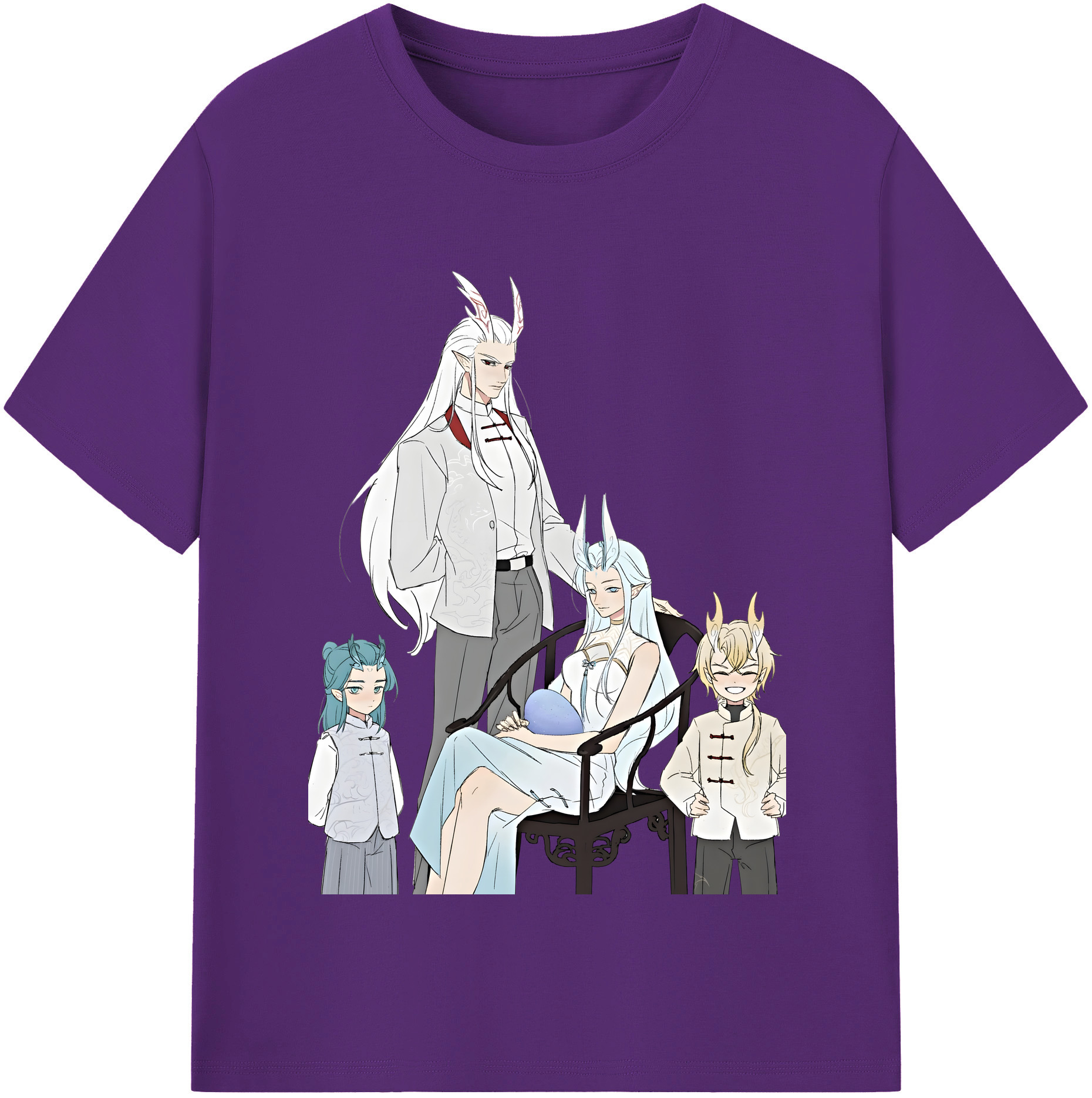 （画像用） Ne Zha 2 ナタ 魔童の大暴れ 綿100％半袖Tシャツ（フロントプリント）