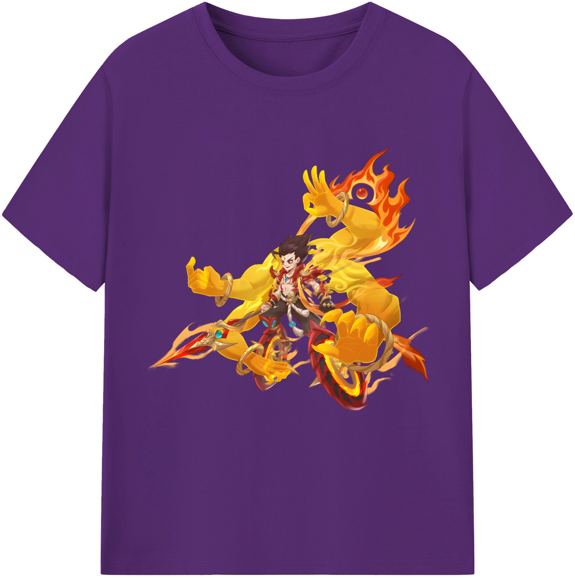 （画像用） Ne Zha 2 ナタ 魔童の大暴れ 綿100％半袖Tシャツ（フロントプリント）