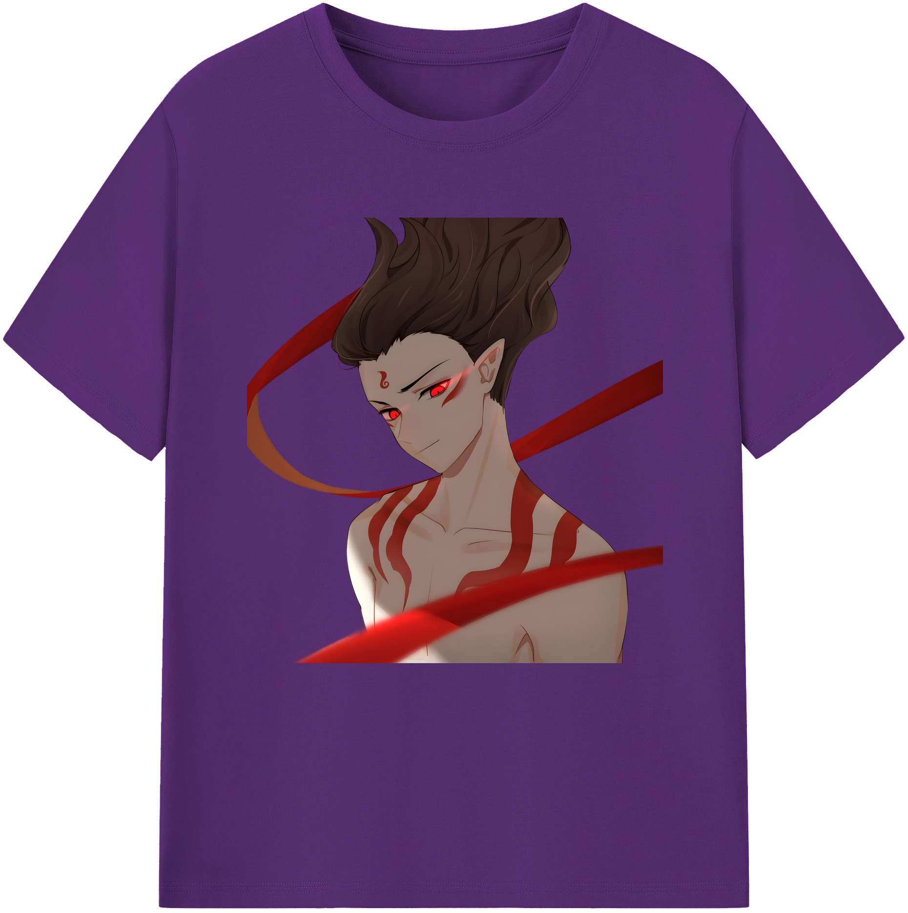 （画像用） Ne Zha 2 ナタ 魔童の大暴れ 綿100％半袖Tシャツ（フロントプリント）