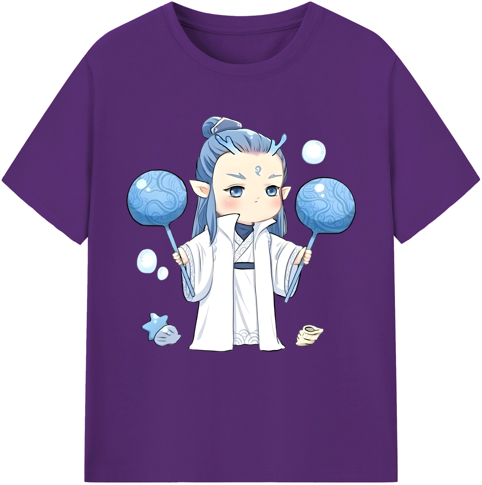 （画像用） Ne Zha 2 ナタ 魔童の大暴れ 綿100％半袖Tシャツ（フロントプリント）