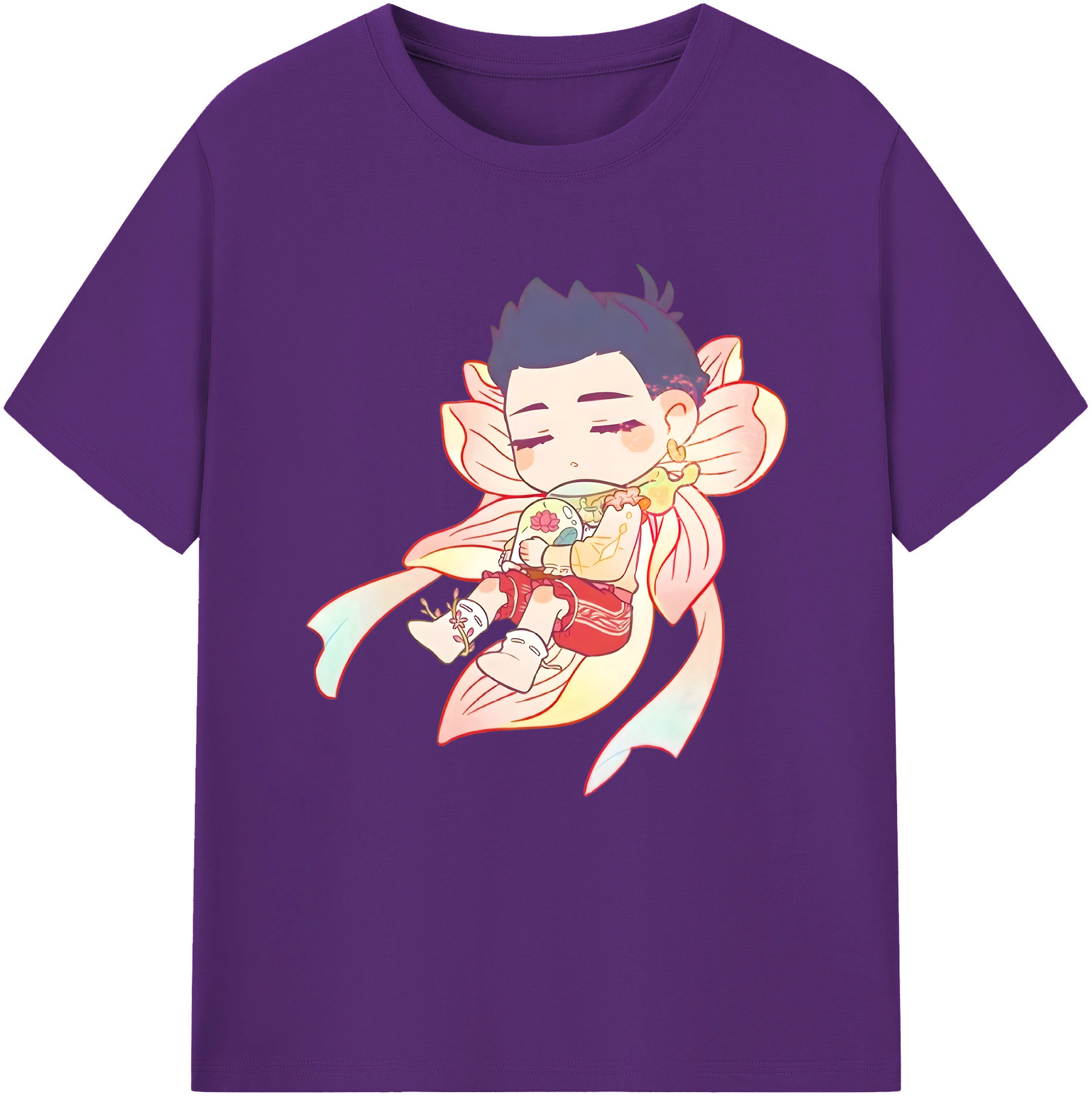 （画像用） Ne Zha 2 ナタ 魔童の大暴れ 綿100％半袖Tシャツ（フロントプリント）