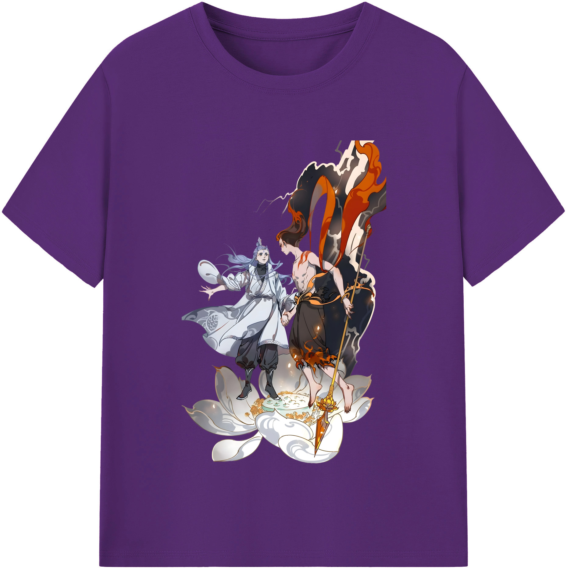 （画像用） Ne Zha 2 ナタ 魔童の大暴れ 綿100％半袖Tシャツ（フロントプリント）