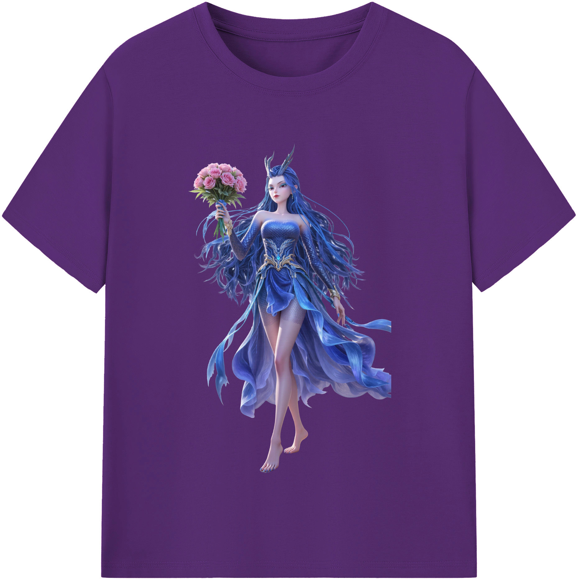 （画像用） Ne Zha 2 ナタ 魔童の大暴れ 綿100％半袖Tシャツ（フロントプリント）