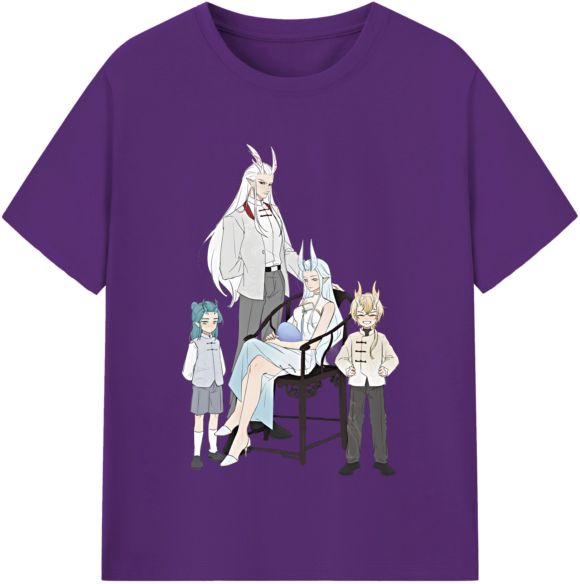 （画像用） Ne Zha 2 ナタ 魔童の大暴れ 綿100％半袖Tシャツ（フロントプリント）