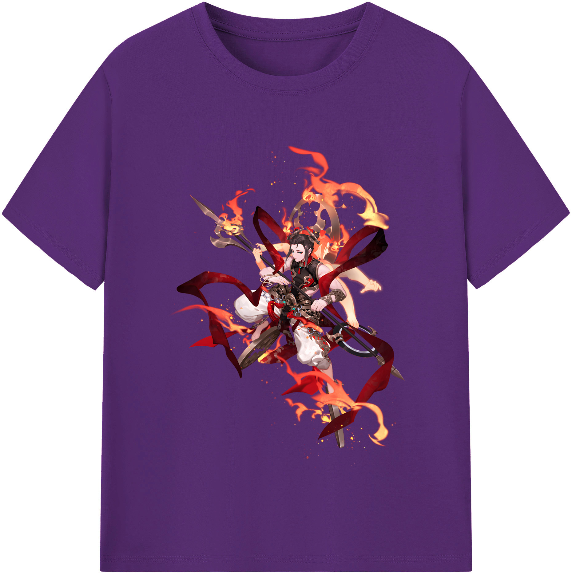 （画像用） Ne Zha 2 ナタ 魔童の大暴れ 綿100％半袖Tシャツ（フロントプリント）