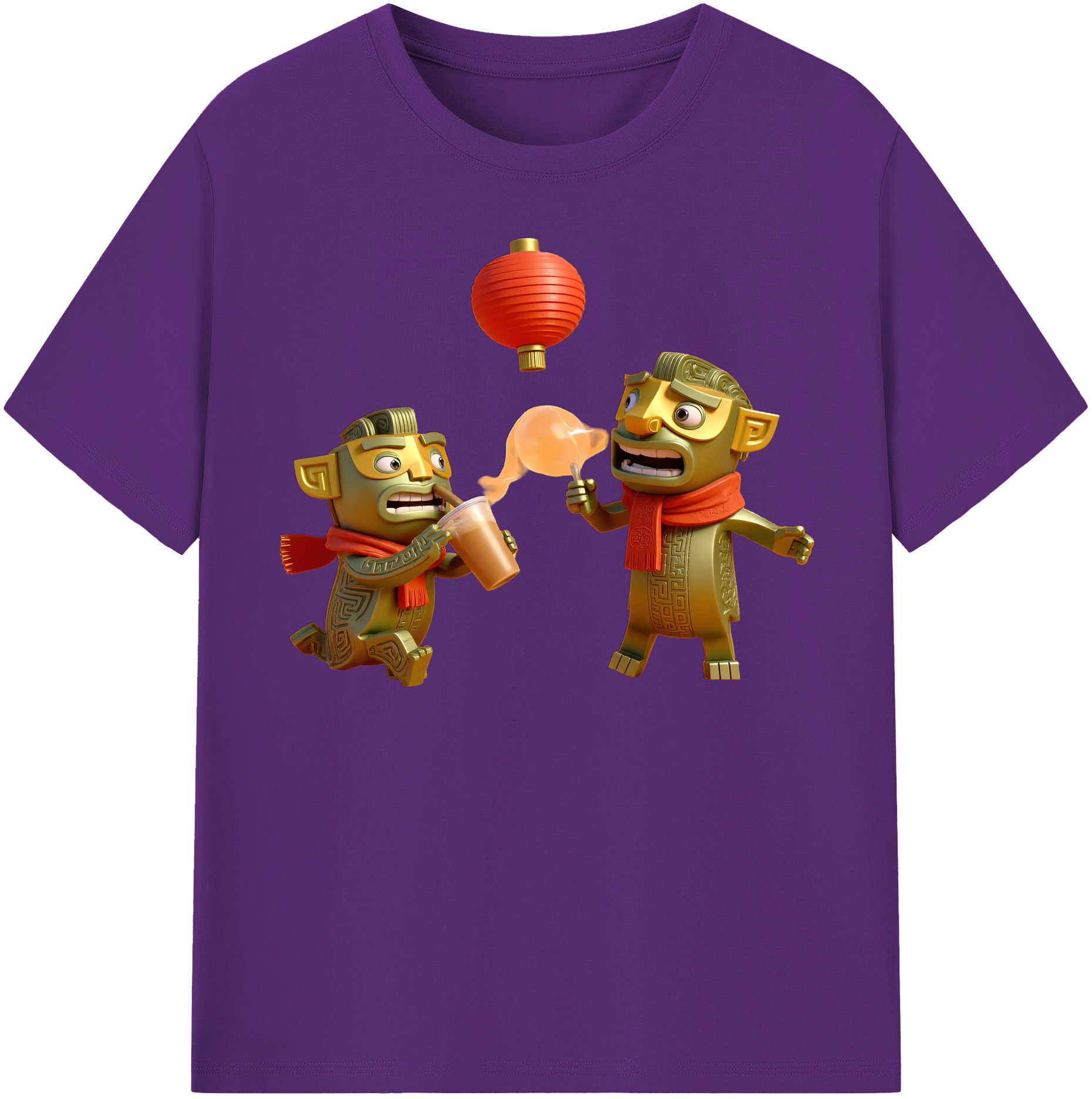 （画像用） Ne Zha 2 ナタ 魔童の大暴れ 綿100％半袖Tシャツ（フロントプリント）