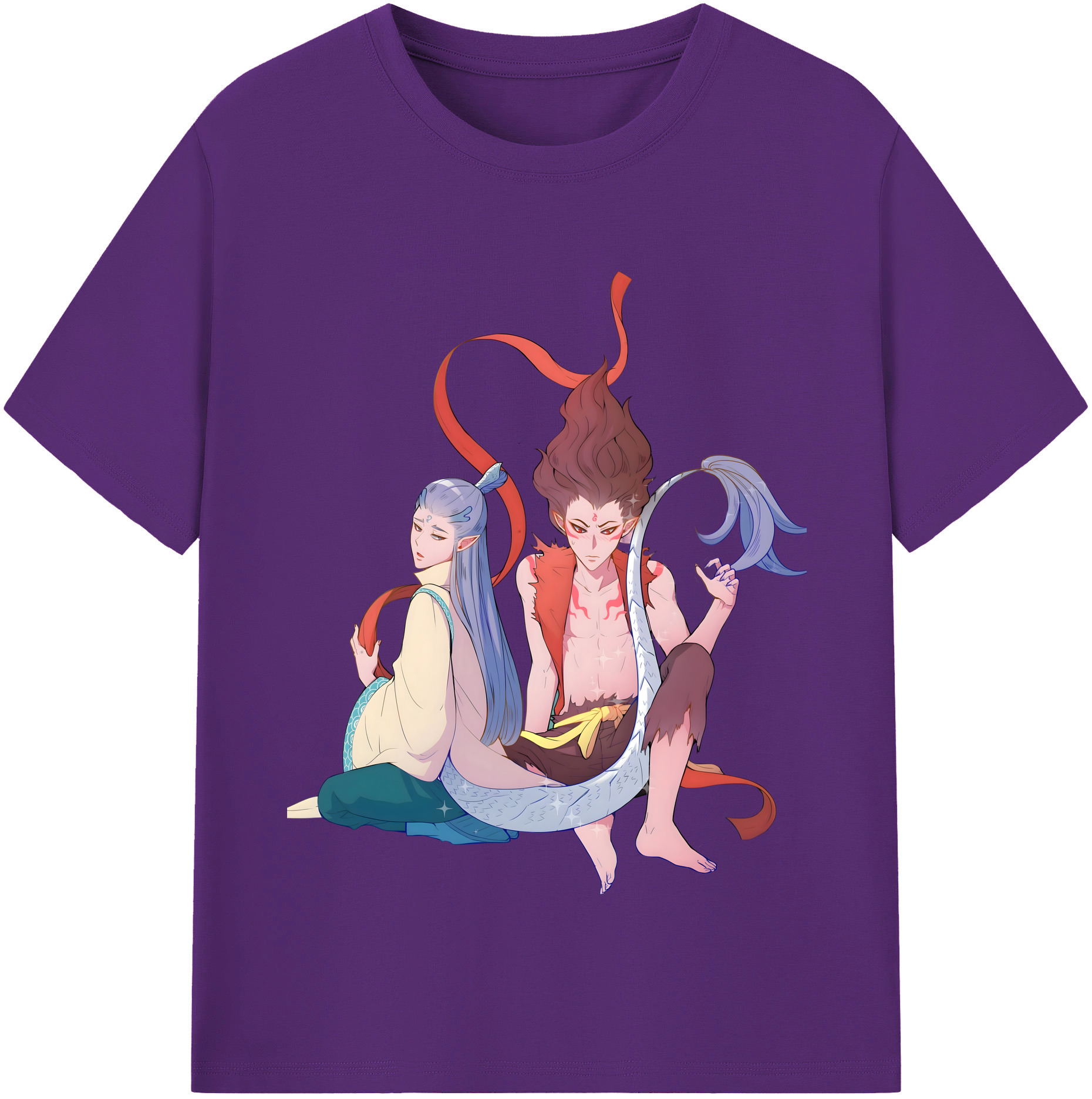 （画像用） Ne Zha 2 ナタ 魔童の大暴れ 綿100％半袖Tシャツ（フロントプリント）