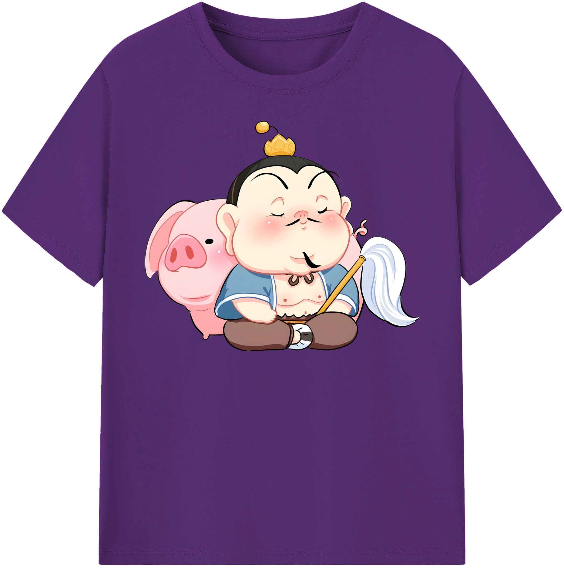 （画像用） Ne Zha 2 ナタ 魔童の大暴れ 綿100％半袖Tシャツ（フロントプリント）