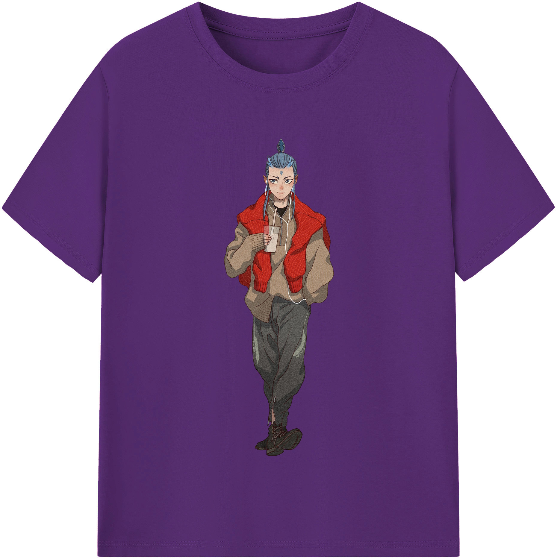 （画像用） Ne Zha 2 ナタ 魔童の大暴れ 綿100％半袖Tシャツ（フロントプリント）