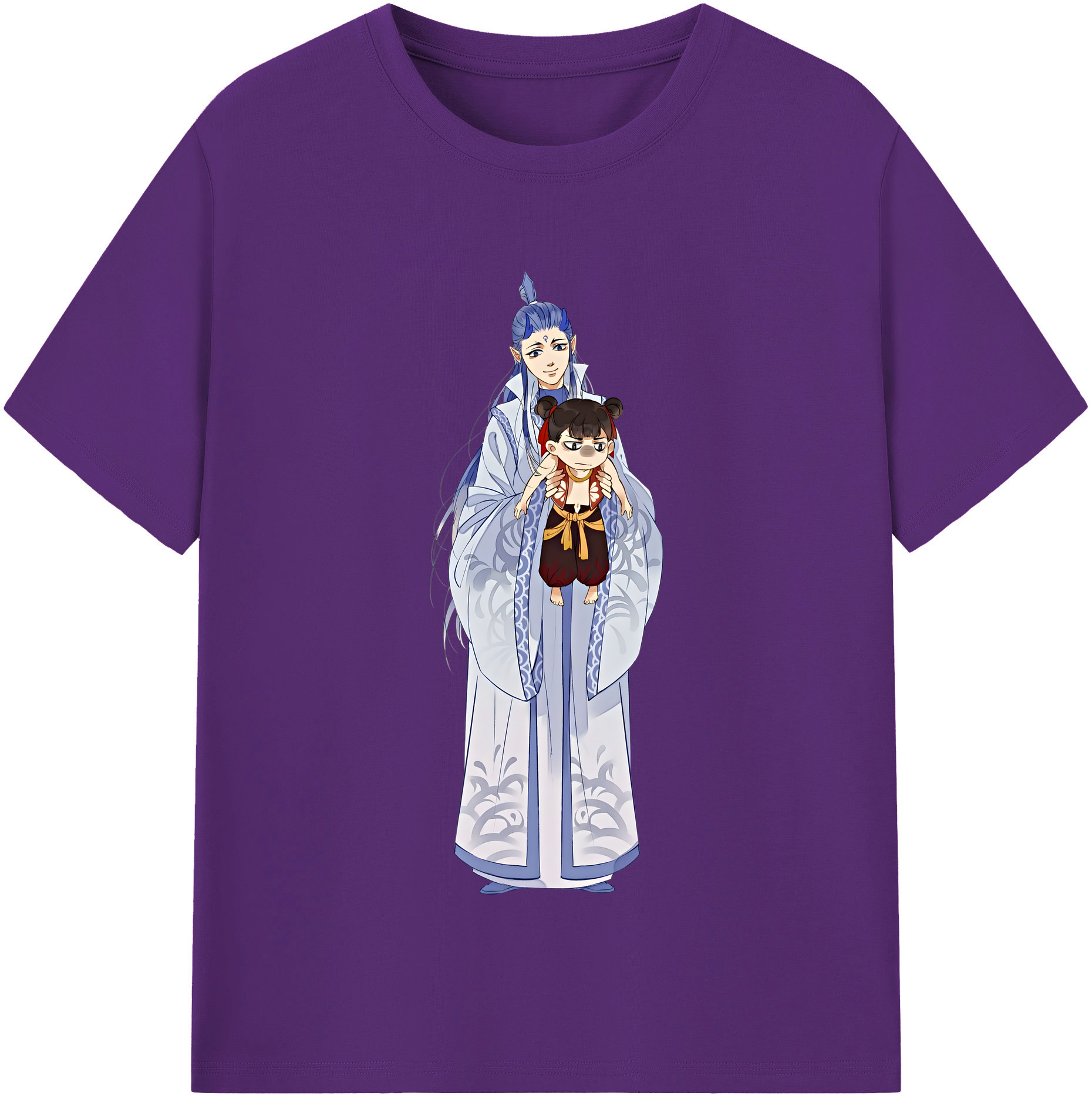 （画像用） Ne Zha 2 ナタ 魔童の大暴れ 綿100％半袖Tシャツ（フロントプリント）
