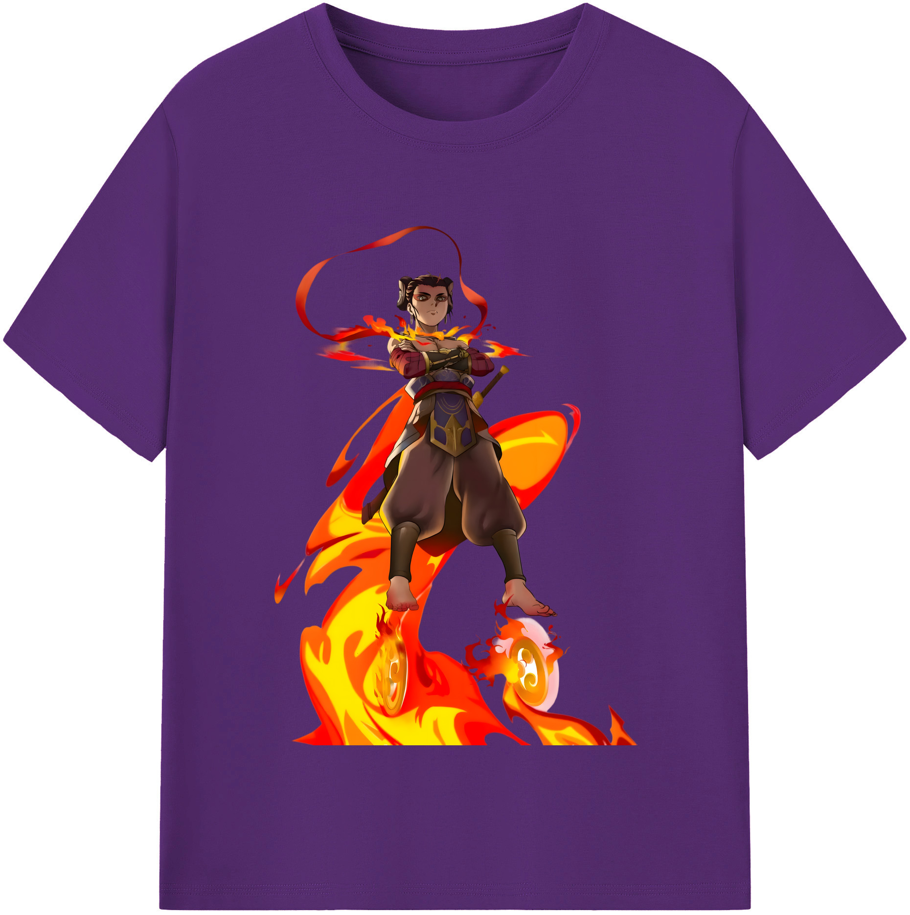 （画像用） Ne Zha 2 ナタ 魔童の大暴れ 綿100％半袖Tシャツ（フロントプリント）