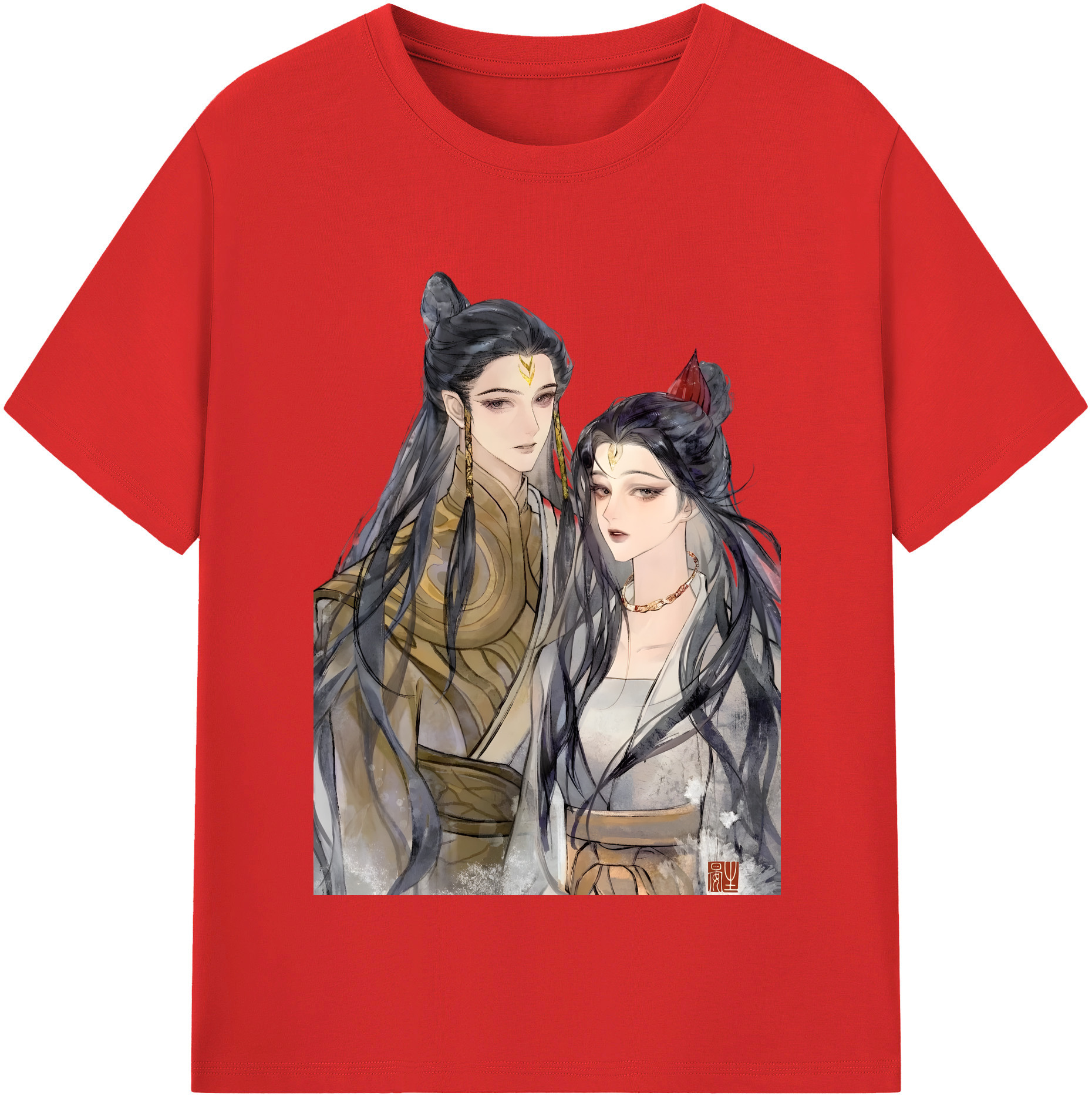 （画像用） Ne Zha 2 ナタ 魔童の大暴れ 綿100％半袖Tシャツ（フロントプリント）