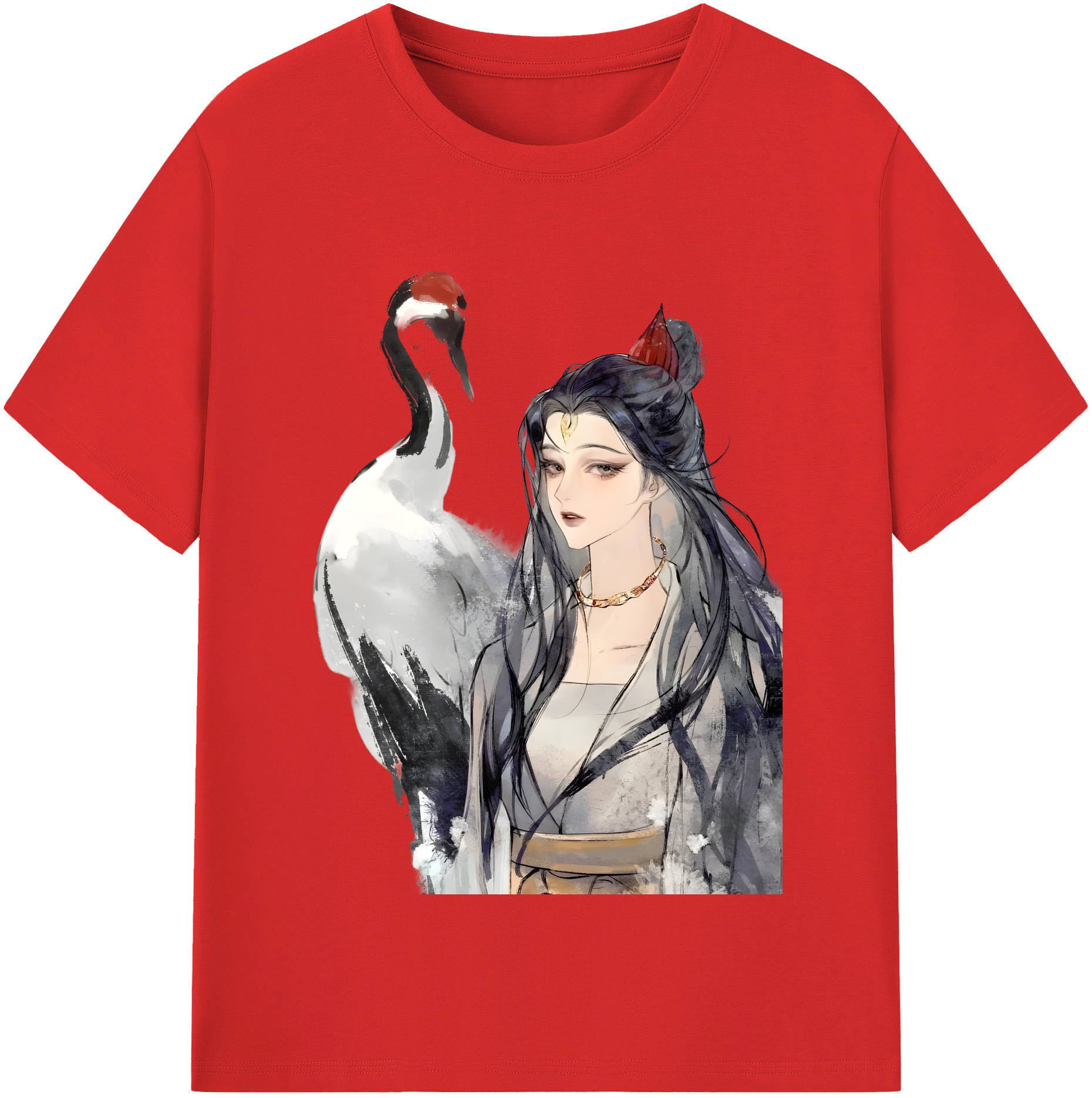 （画像用） Ne Zha 2 ナタ 魔童の大暴れ 綿100％半袖Tシャツ（フロントプリント）
