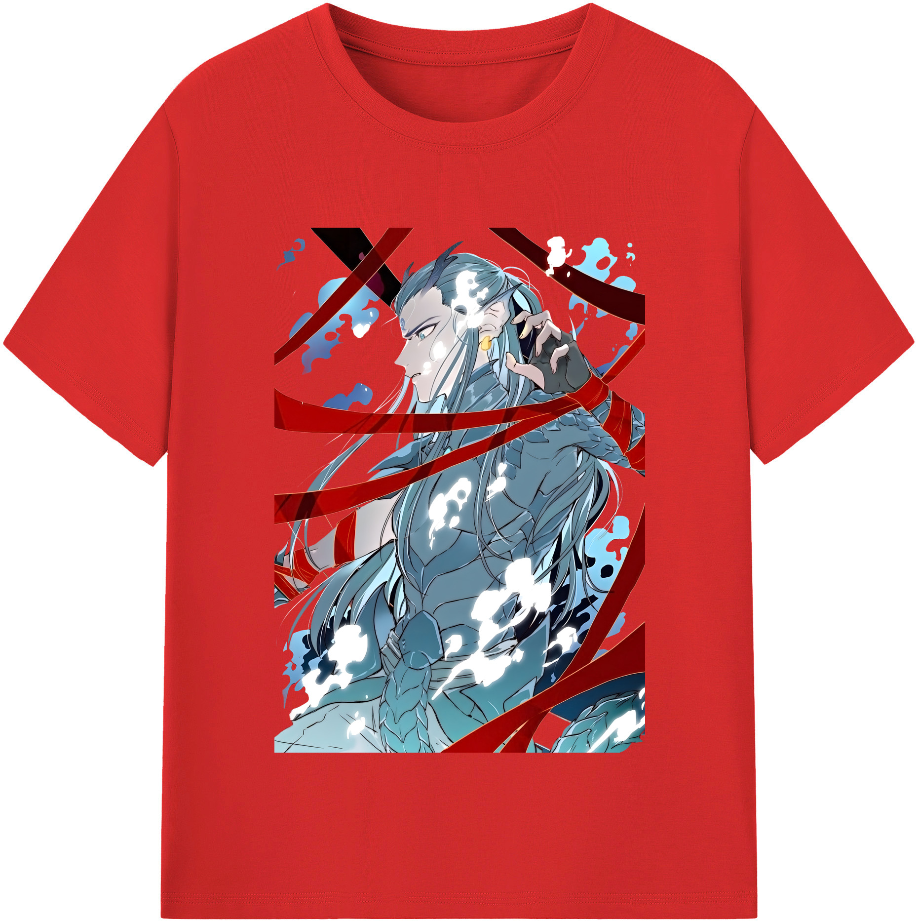 （画像用） Ne Zha 2 ナタ 魔童の大暴れ 綿100％半袖Tシャツ（フロントプリント）