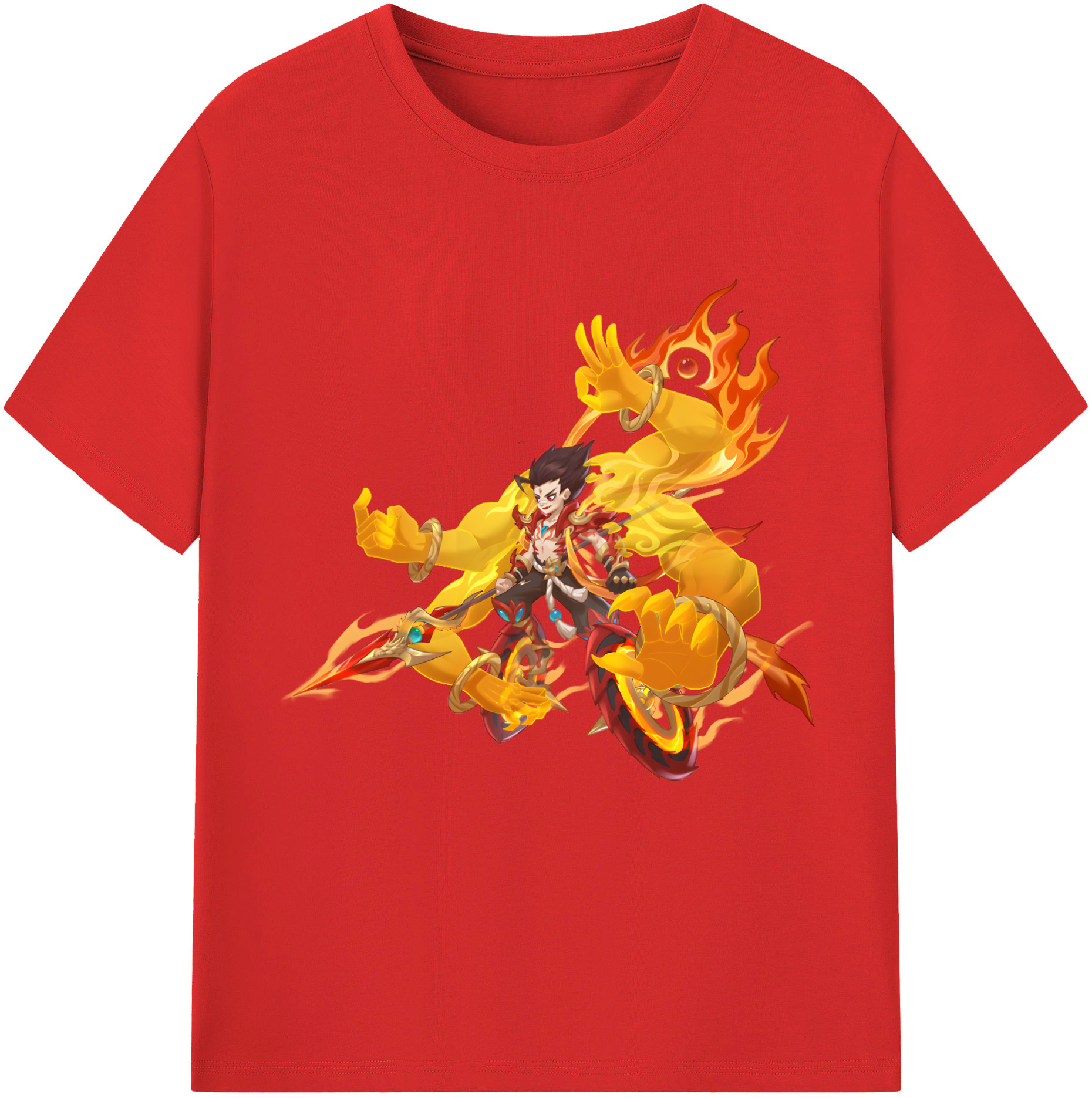 （画像用） Ne Zha 2 ナタ 魔童の大暴れ 綿100％半袖Tシャツ（フロントプリント）