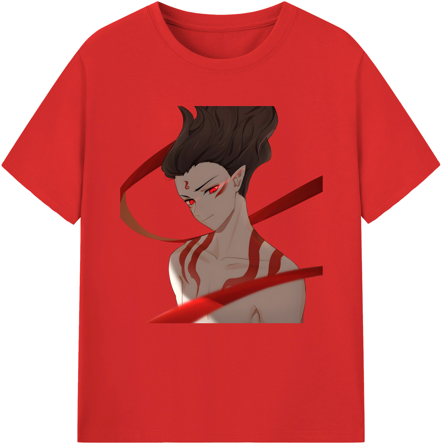（画像用） Ne Zha 2 ナタ 魔童の大暴れ 綿100％半袖Tシャツ（フロントプリント）