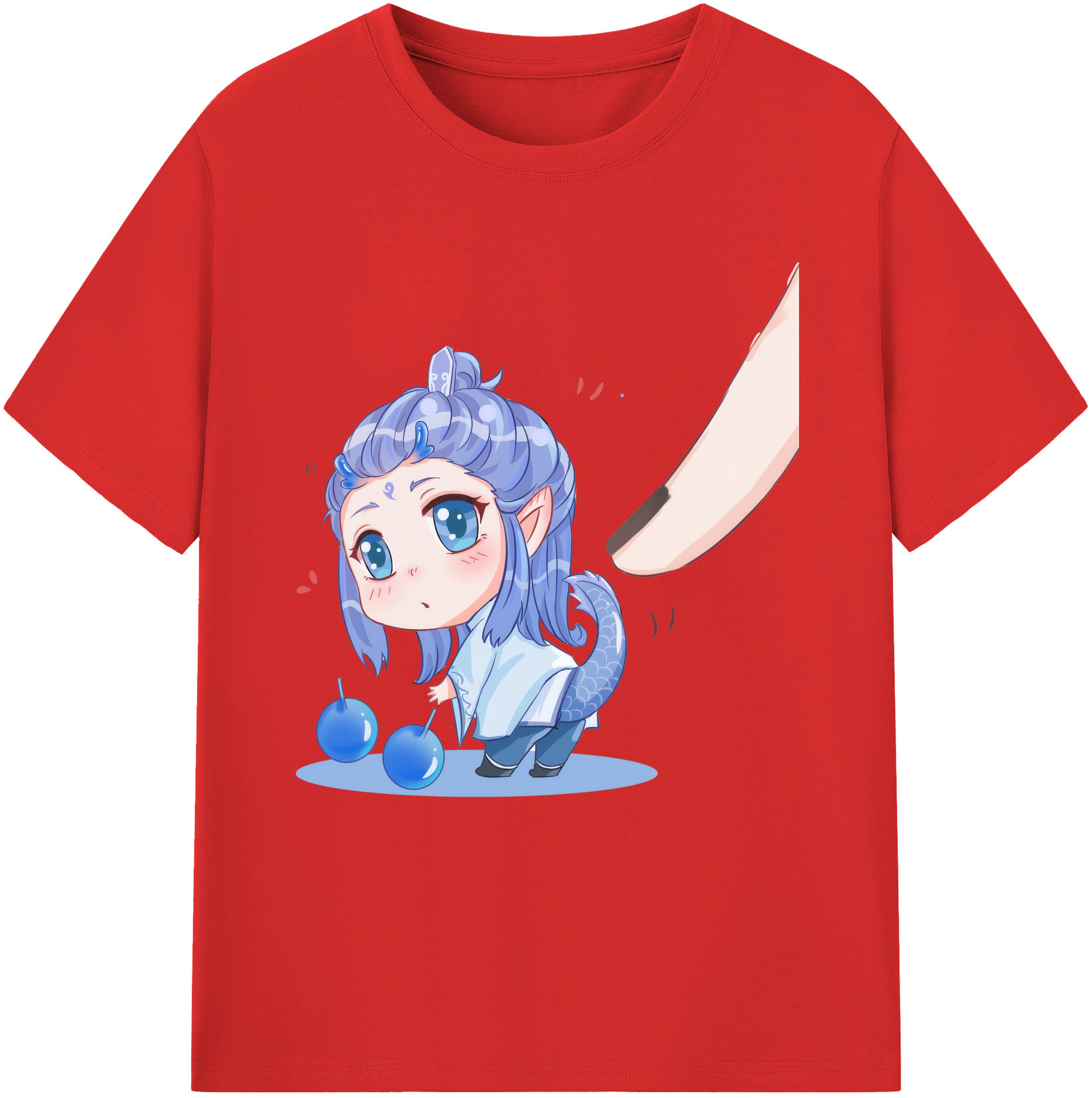 （画像用） Ne Zha 2 ナタ 魔童の大暴れ 綿100％半袖Tシャツ（フロントプリント）