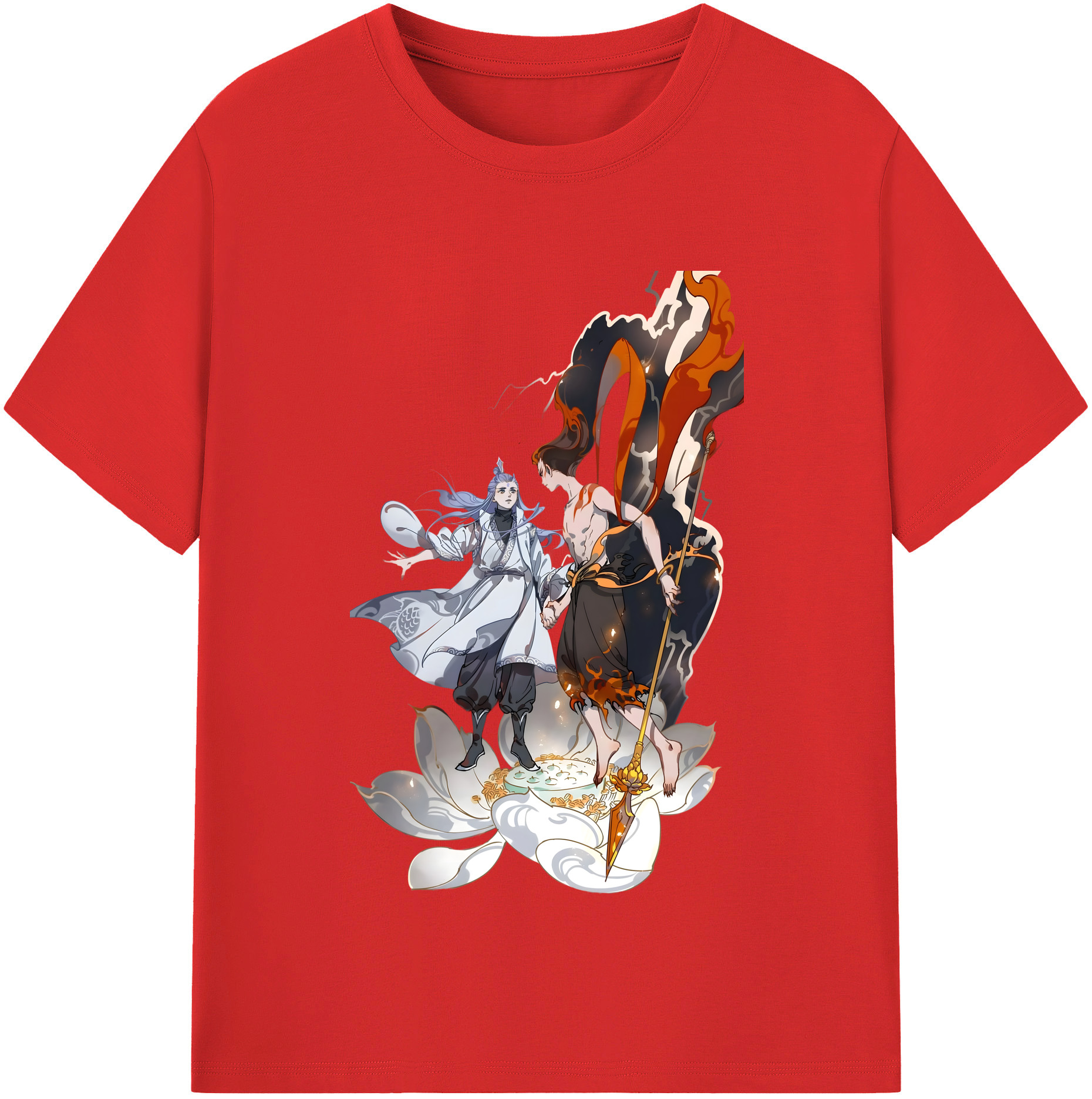 （画像用） Ne Zha 2 ナタ 魔童の大暴れ 綿100％半袖Tシャツ（フロントプリント）