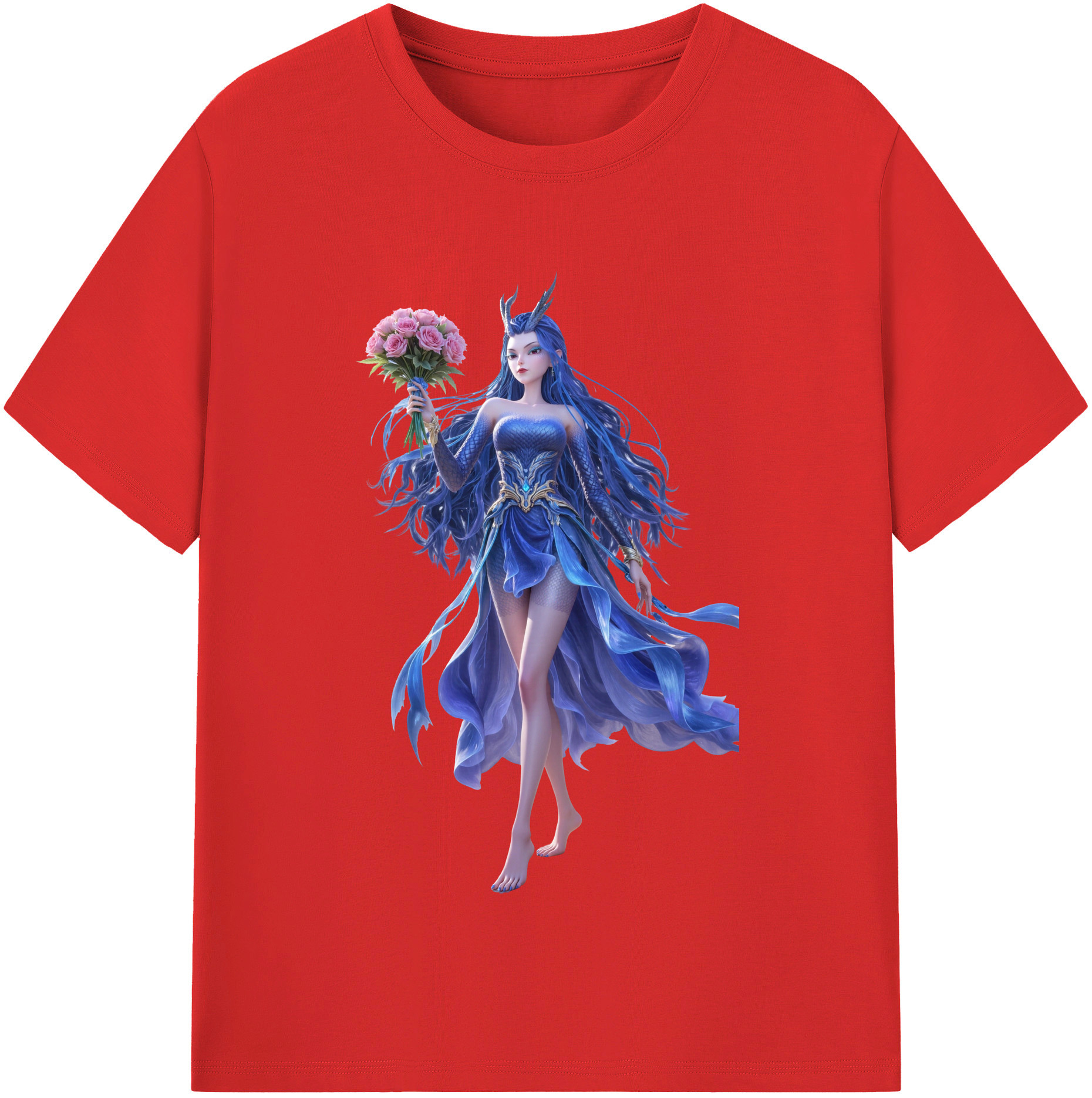 （画像用） Ne Zha 2 ナタ 魔童の大暴れ 綿100％半袖Tシャツ（フロントプリント）