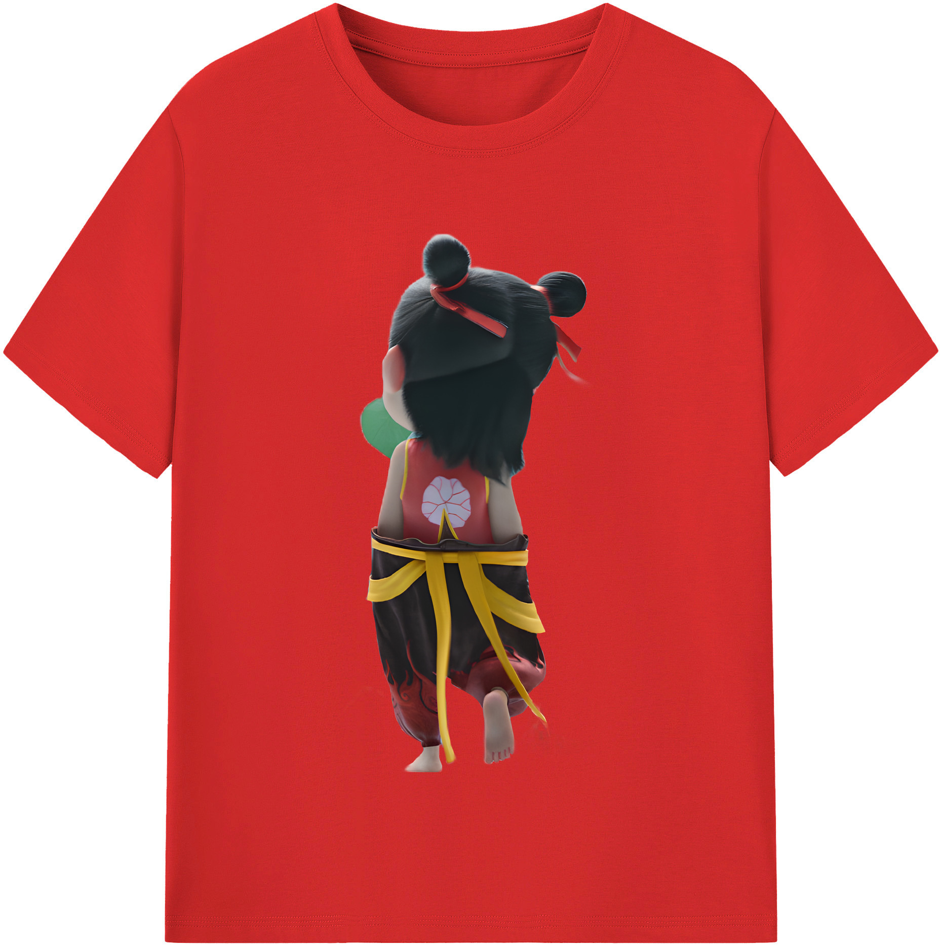 （画像用） Ne Zha 2 ナタ 魔童の大暴れ 綿100％半袖Tシャツ（フロントプリント）