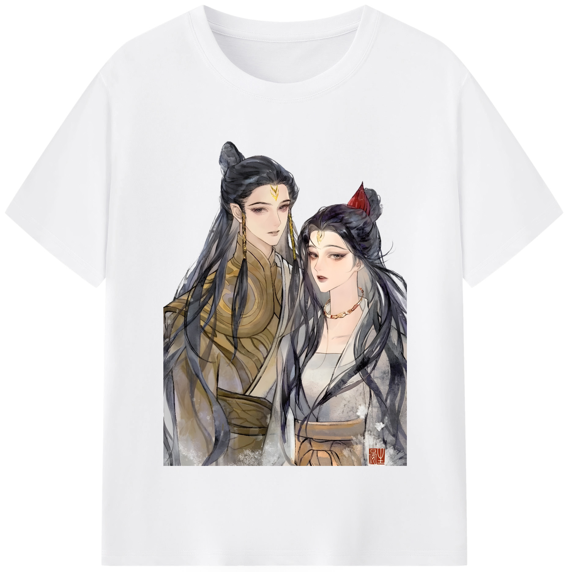 （画像用） Ne Zha 2 ナタ 魔童の大暴れ 綿100％半袖Tシャツ（フロントプリント）