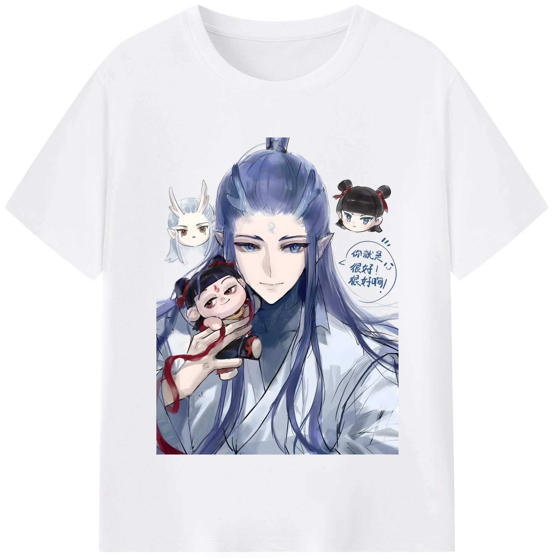 （画像用） Ne Zha 2 ナタ 魔童の大暴れ 綿100％半袖Tシャツ（フロントプリント）