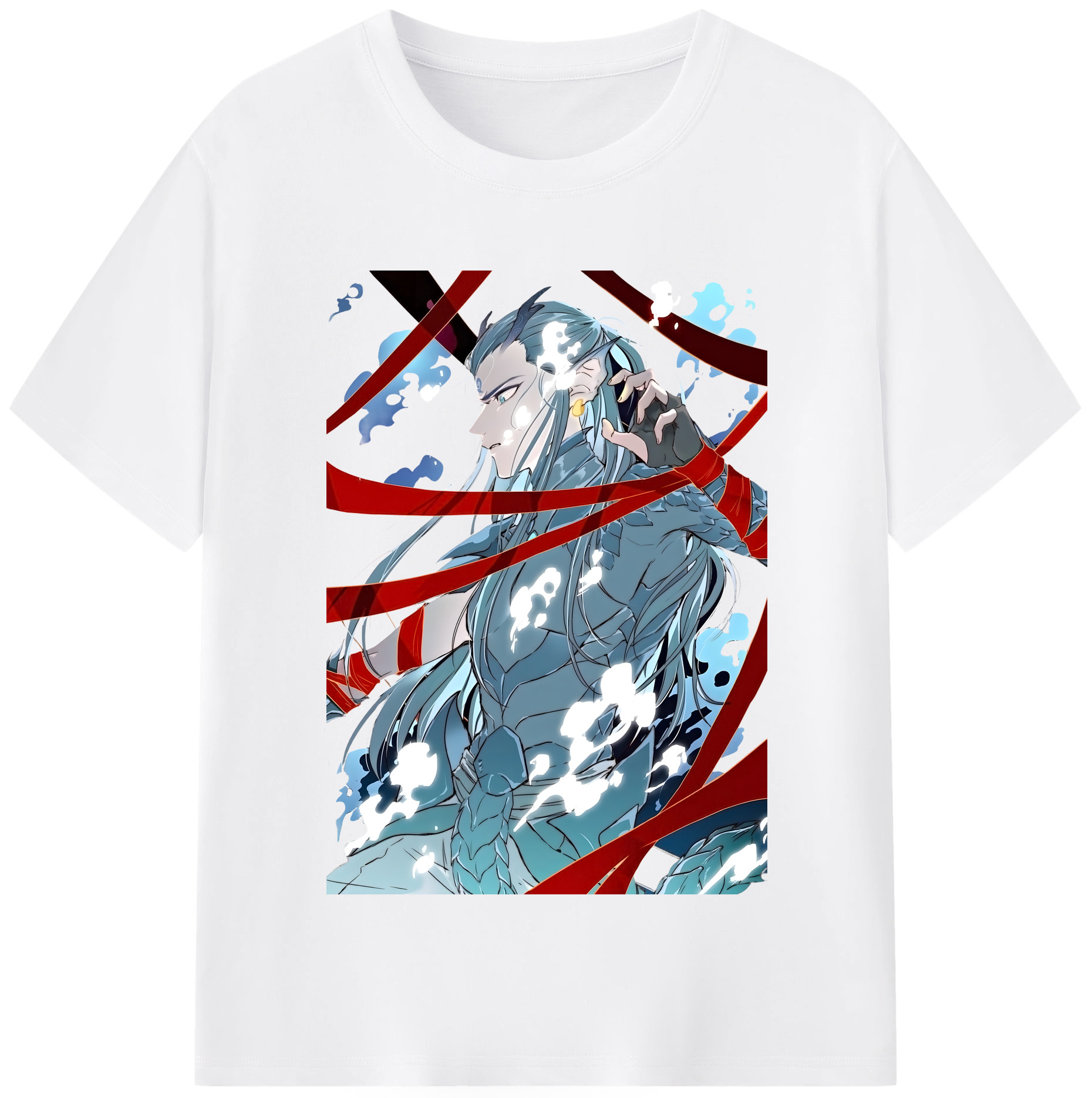 （画像用） Ne Zha 2 ナタ 魔童の大暴れ 綿100％半袖Tシャツ（フロントプリント）