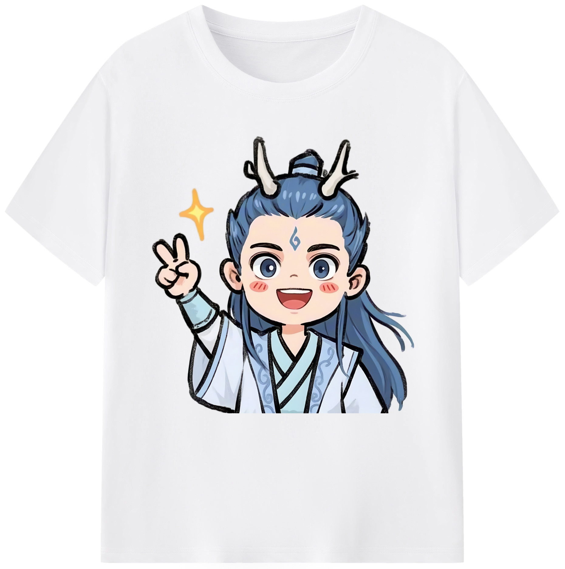 （画像用） Ne Zha 2 ナタ 魔童の大暴れ 綿100％半袖Tシャツ（フロントプリント）