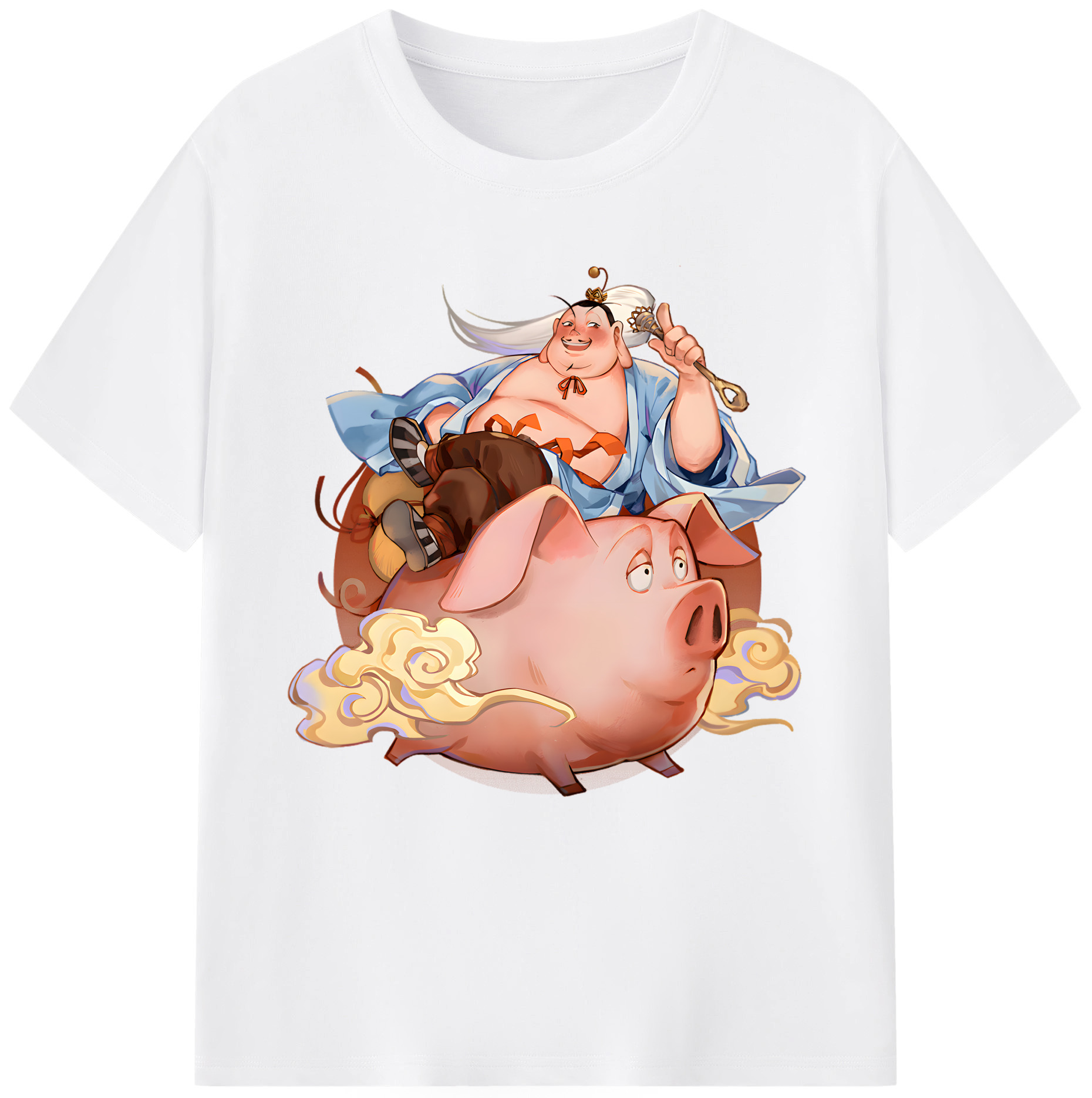 （画像用） Ne Zha 2 ナタ 魔童の大暴れ 綿100％半袖Tシャツ（フロントプリント）