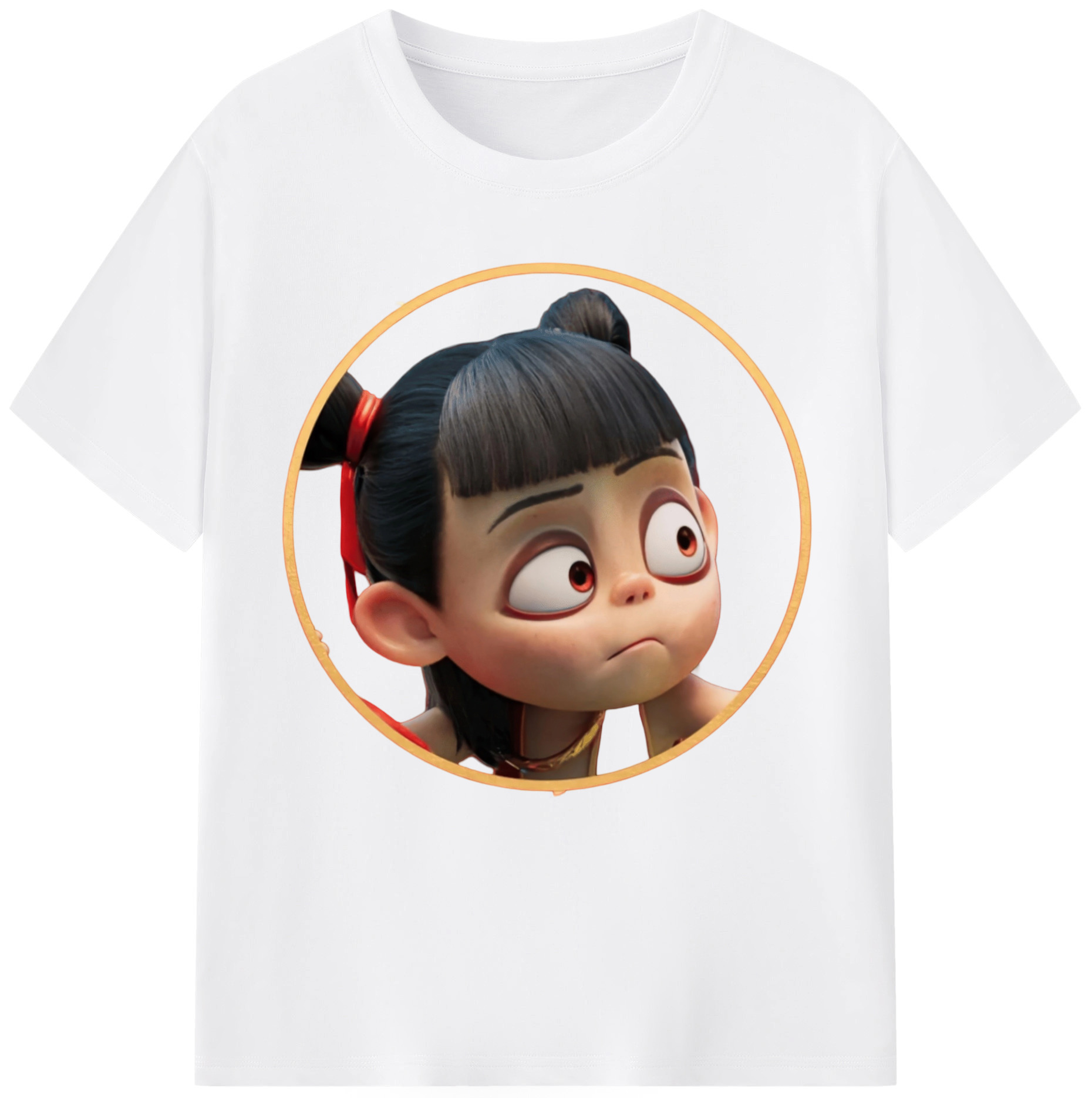 （画像用） Ne Zha 2 ナタ 魔童の大暴れ 綿100％半袖Tシャツ（フロントプリント）